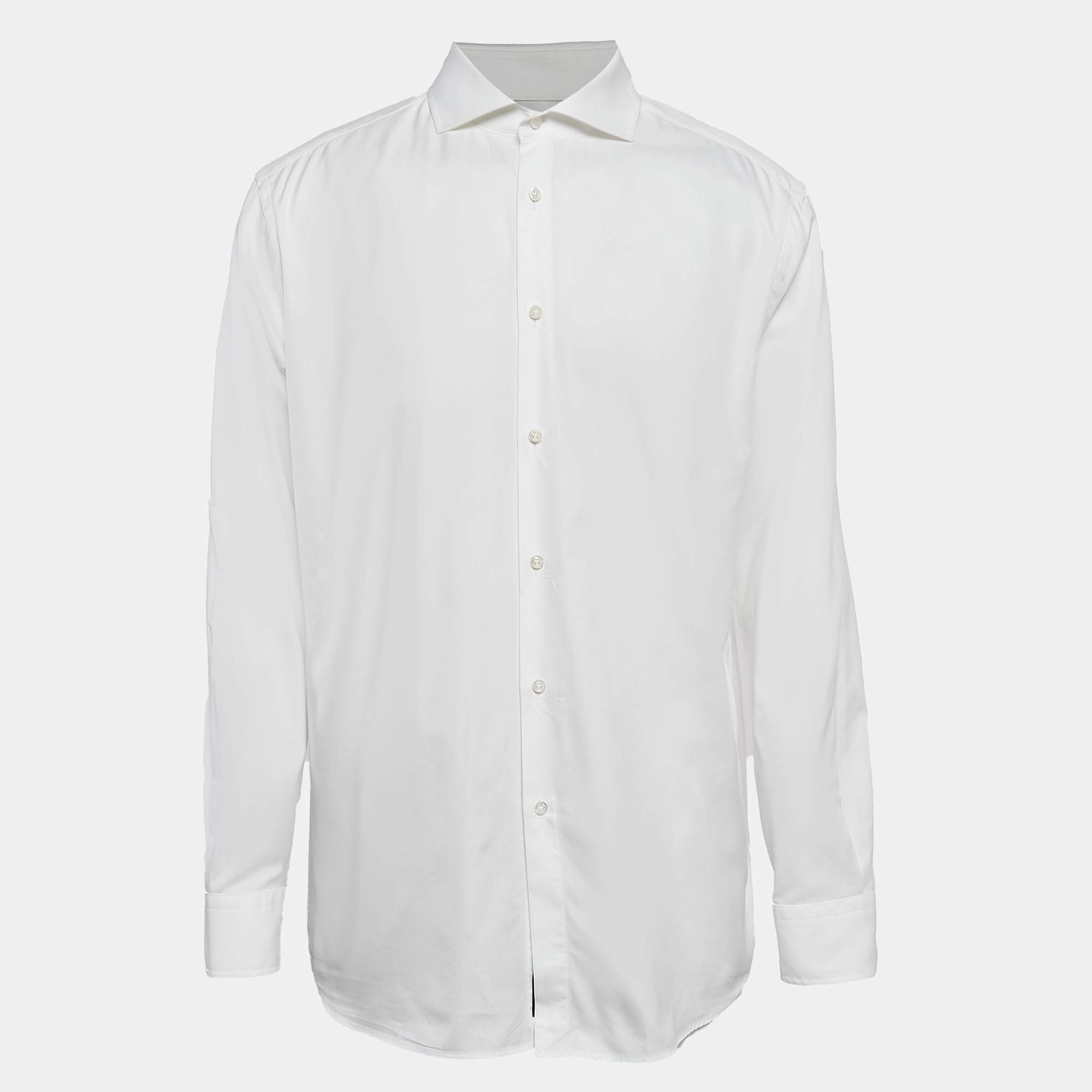 Boss By Hugo Boss White Cotton Tailored Slim Fit Formal Shirt 4XL