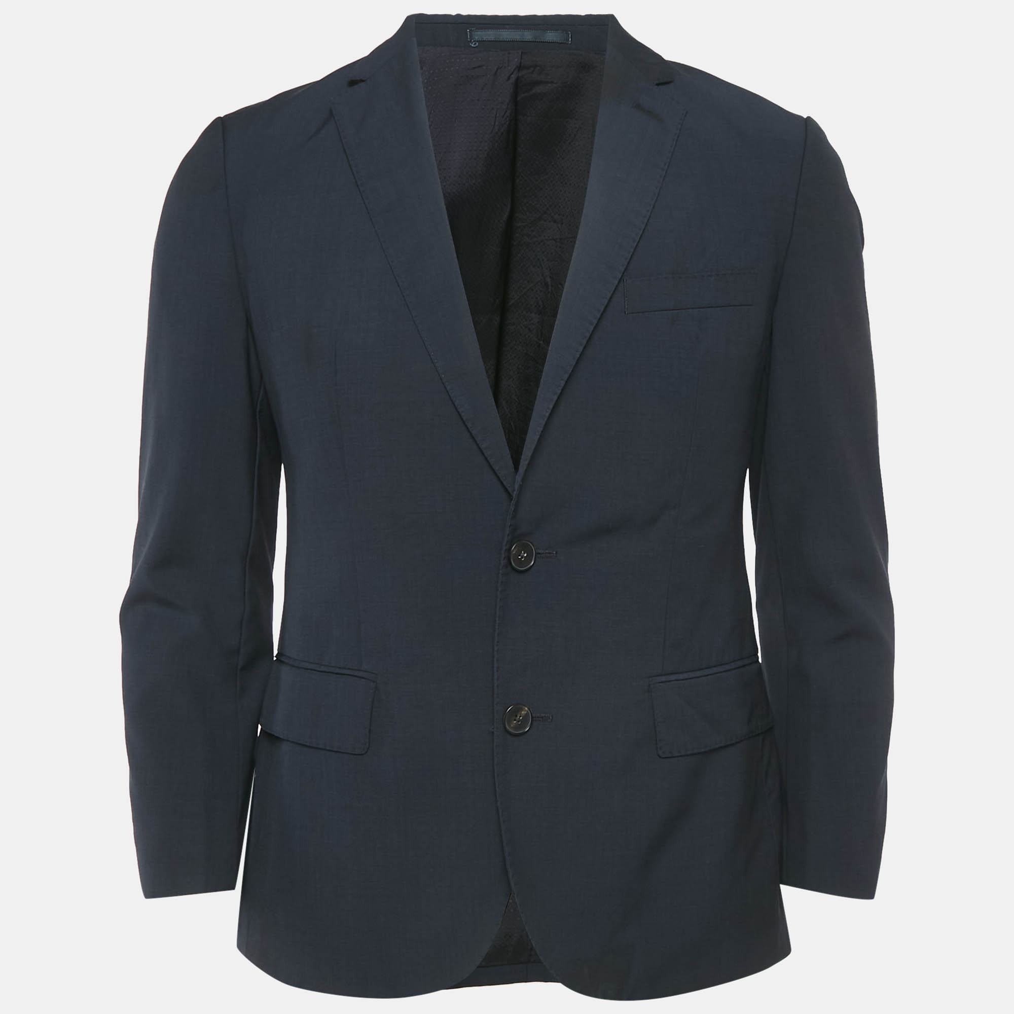 مملوكة مسبقًا Boss By Hugo Boss Navy Blue Wool Single Breasted Blazer S