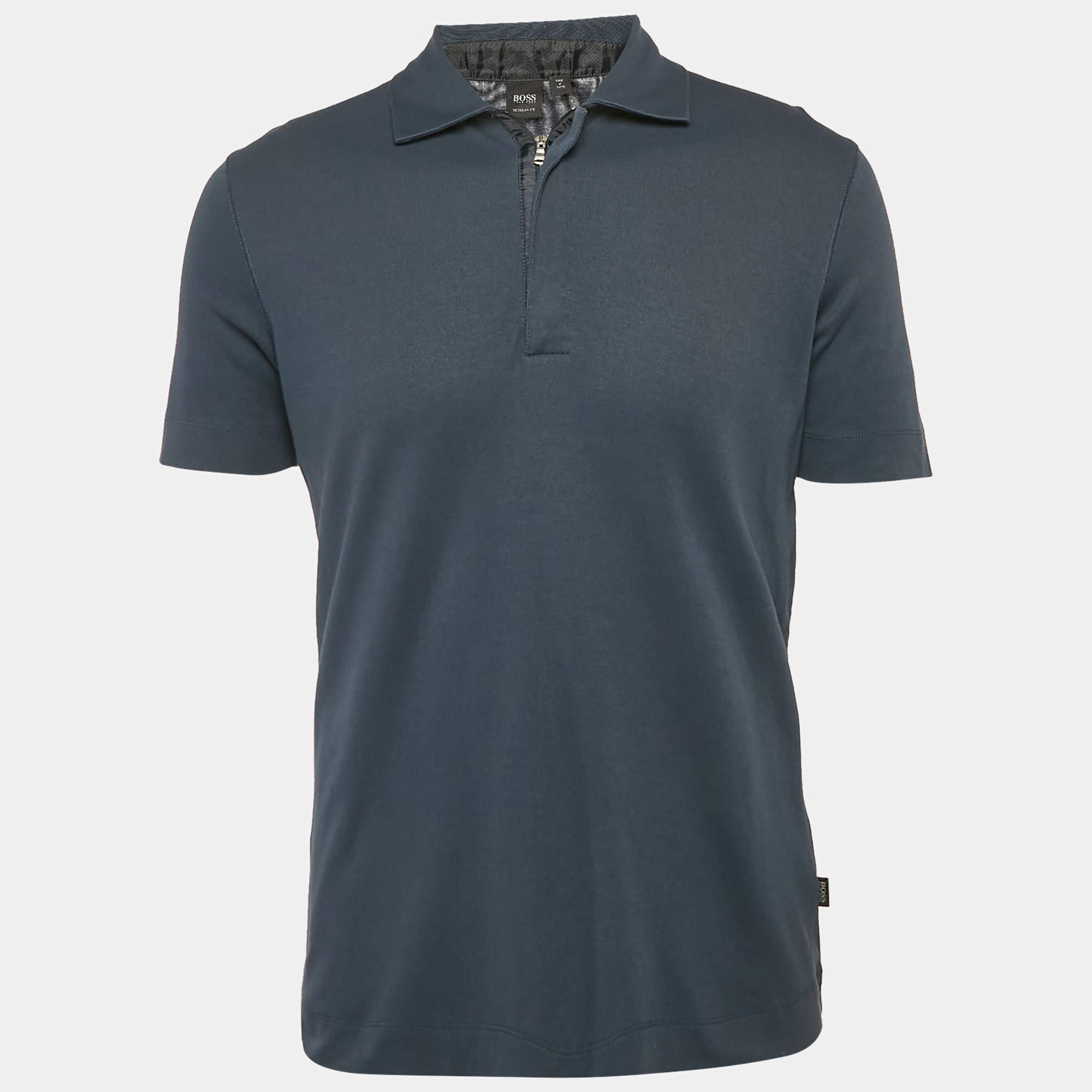 Pre Owned تي شيرت بوس باس هوغو بوس أزرق بحري فيرونا عادي مقاس متوسط (ميديوم)