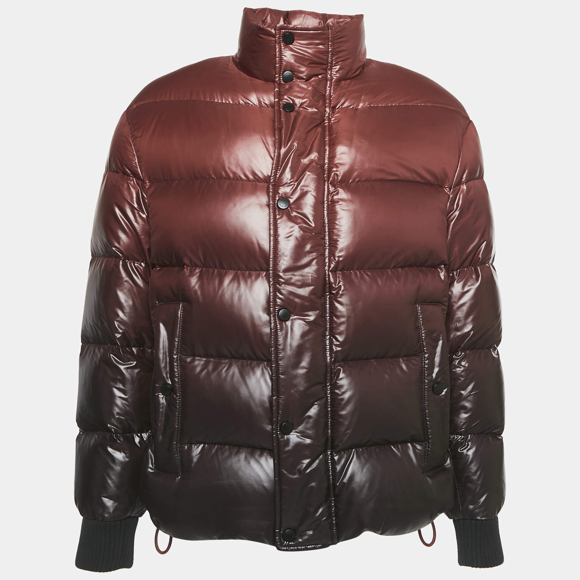 Pre Owned Boss by Hugo Boss Brown Ombre Synthetic Down Puffer Jacket M