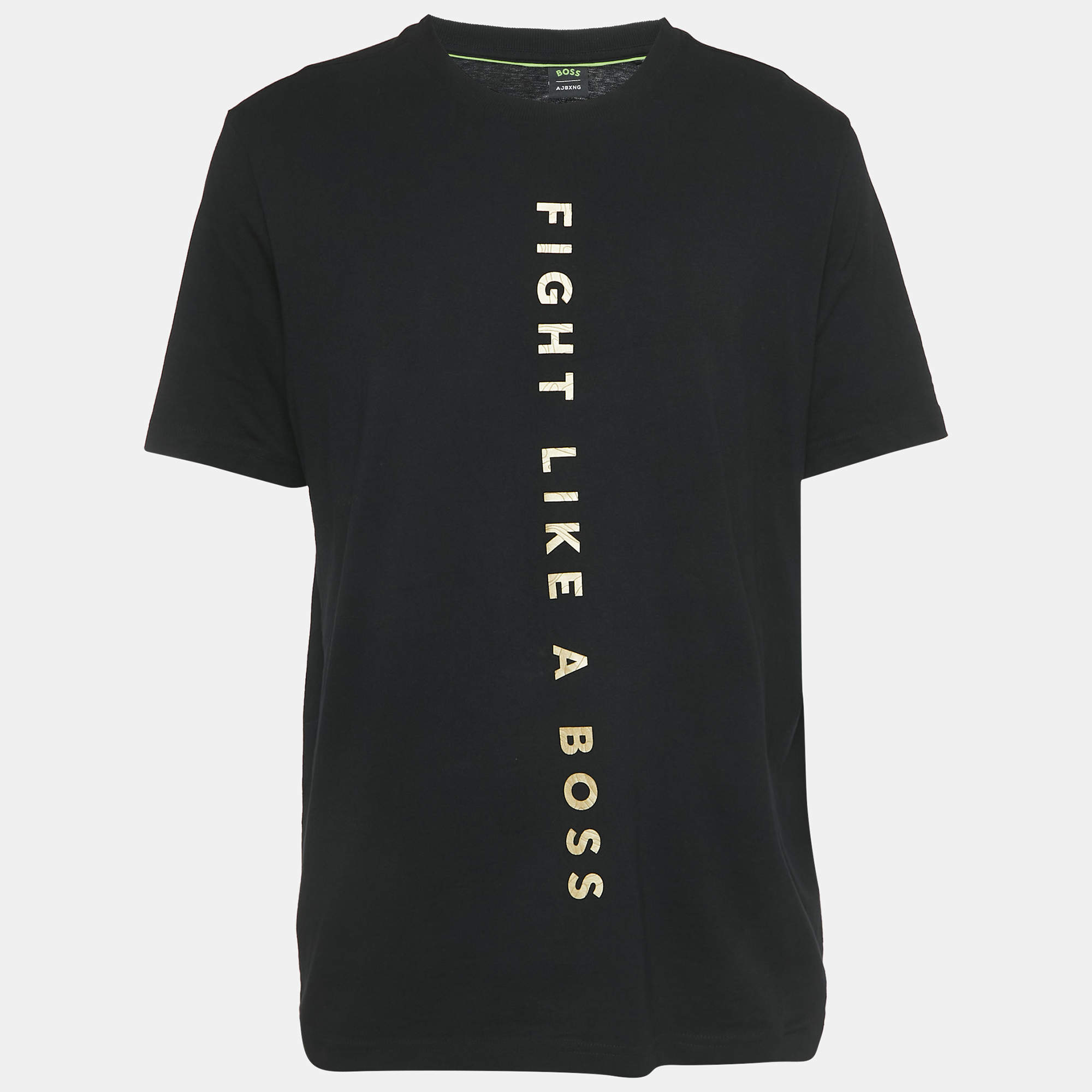 مملوكة مسبقًا Boss By Hugo Boss Black Printed Crew Neck Talboa AJ T-Shirt XL