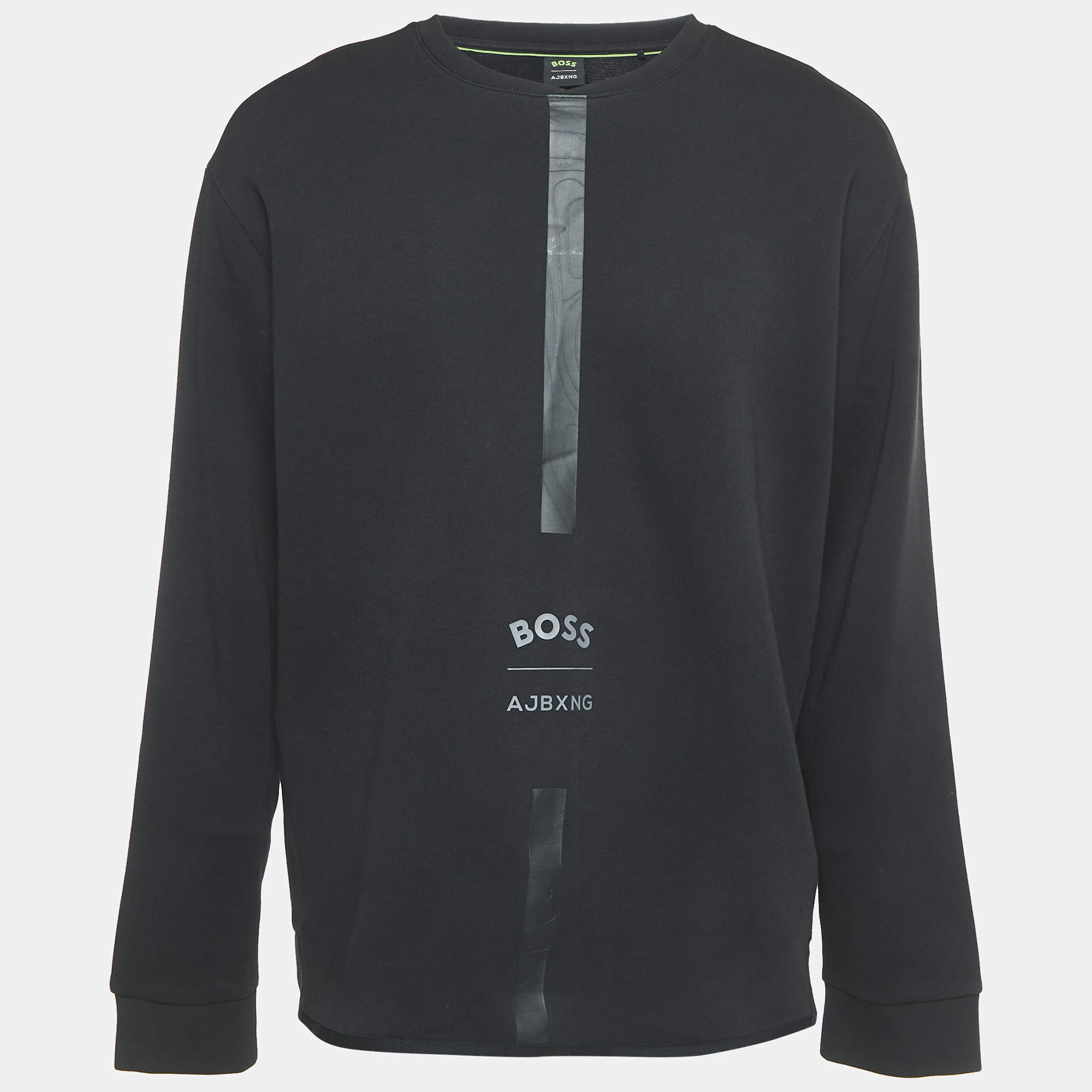 Pre Owned Boss By Hugo Boss Black Printed Cotton Long Sleeve Salboa AJ T-Shirt XL
