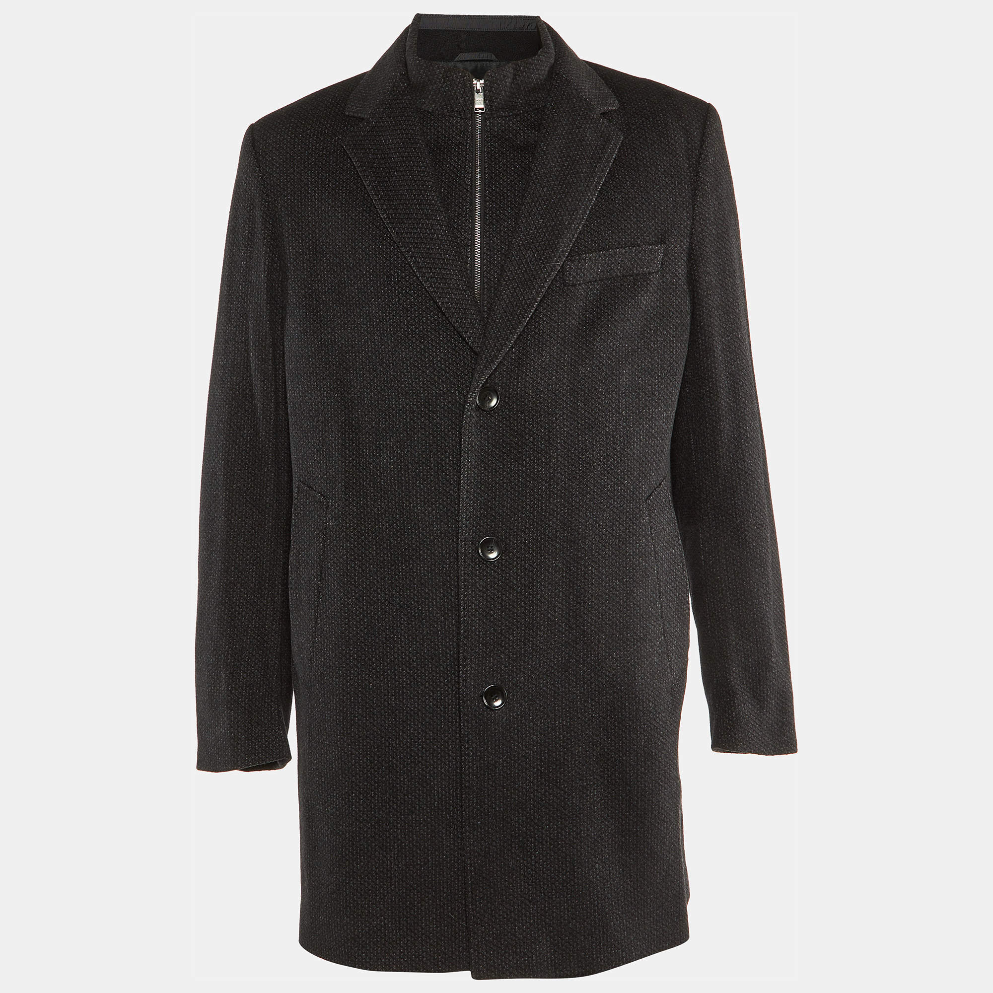 Boss By Hugo Boss Black Wool & Cashmere T-Lennard4 Jacket & Coat Set XXL