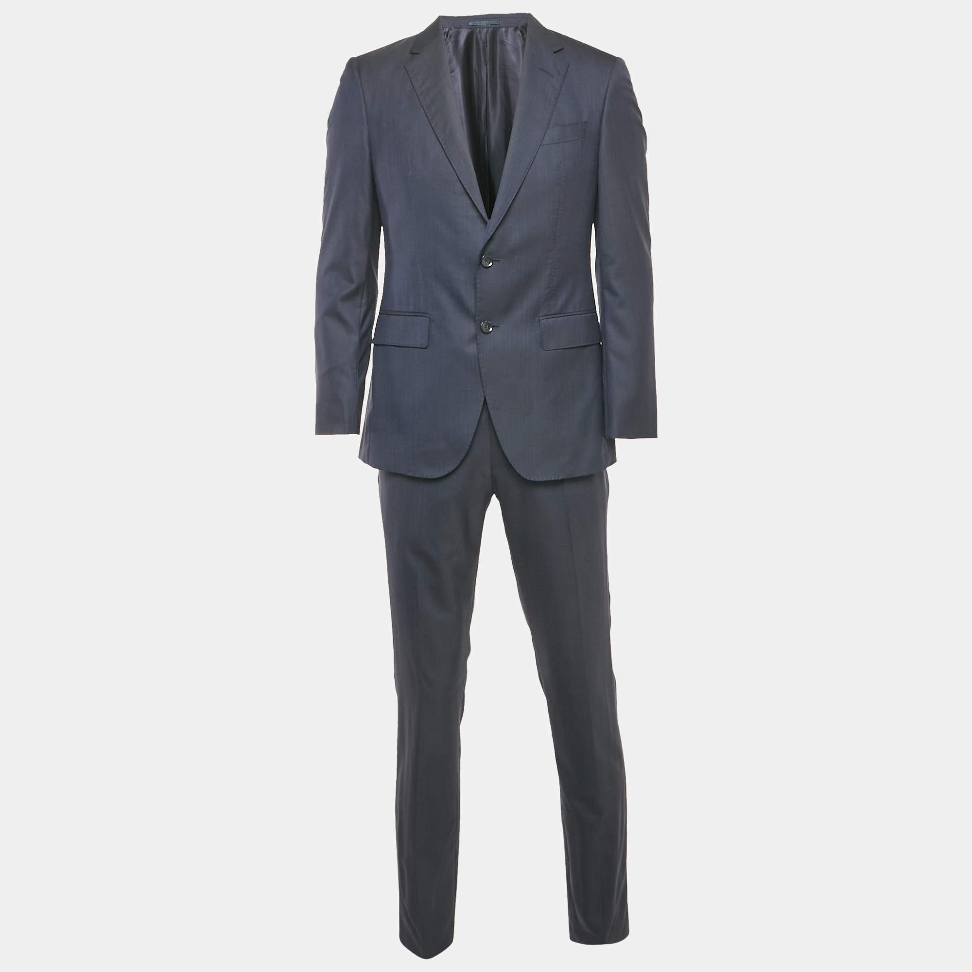 Boss By Hugo Boss Navy Blue Wool & Silk Tailored Suit M