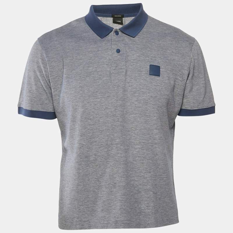 Boss By Hugo Boss Blue Pima Cotton Jersey Polo T-Shirt L