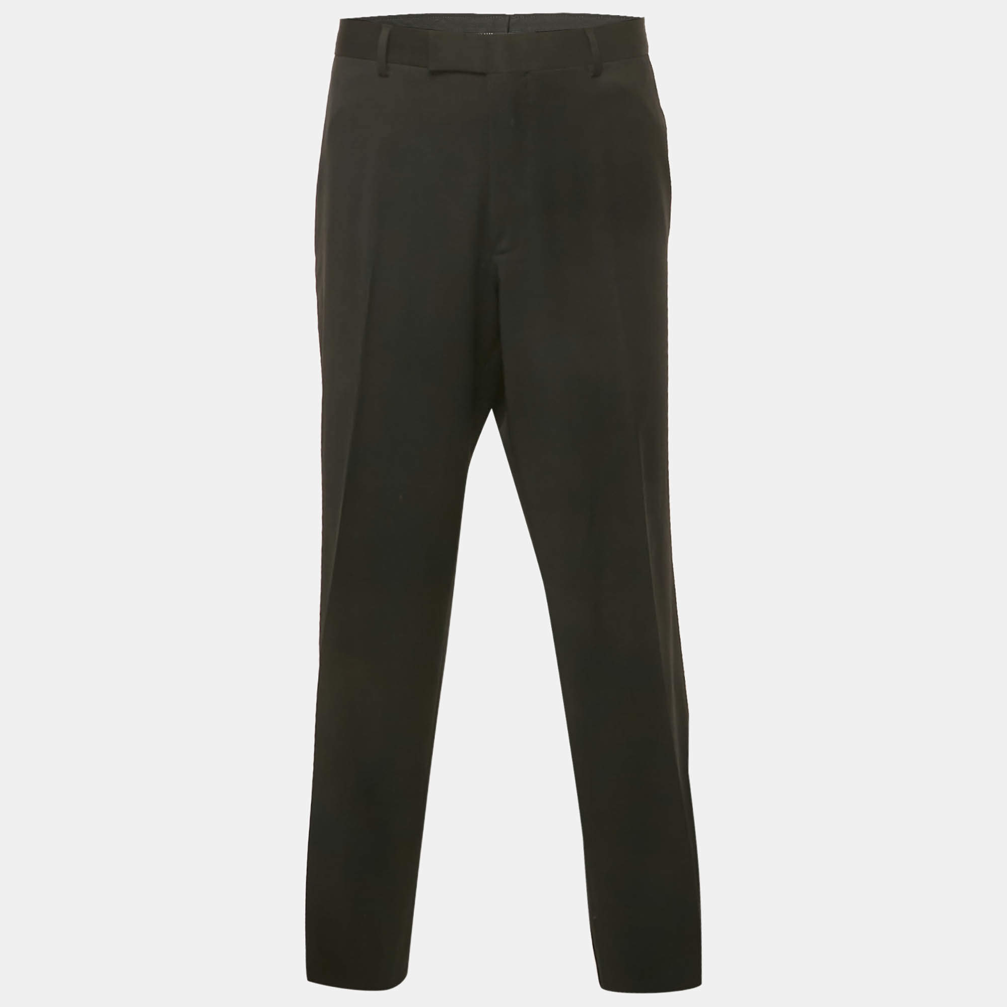 Pre Owned Boss By Hugo Boss Black Wool Formal Pants 4XL