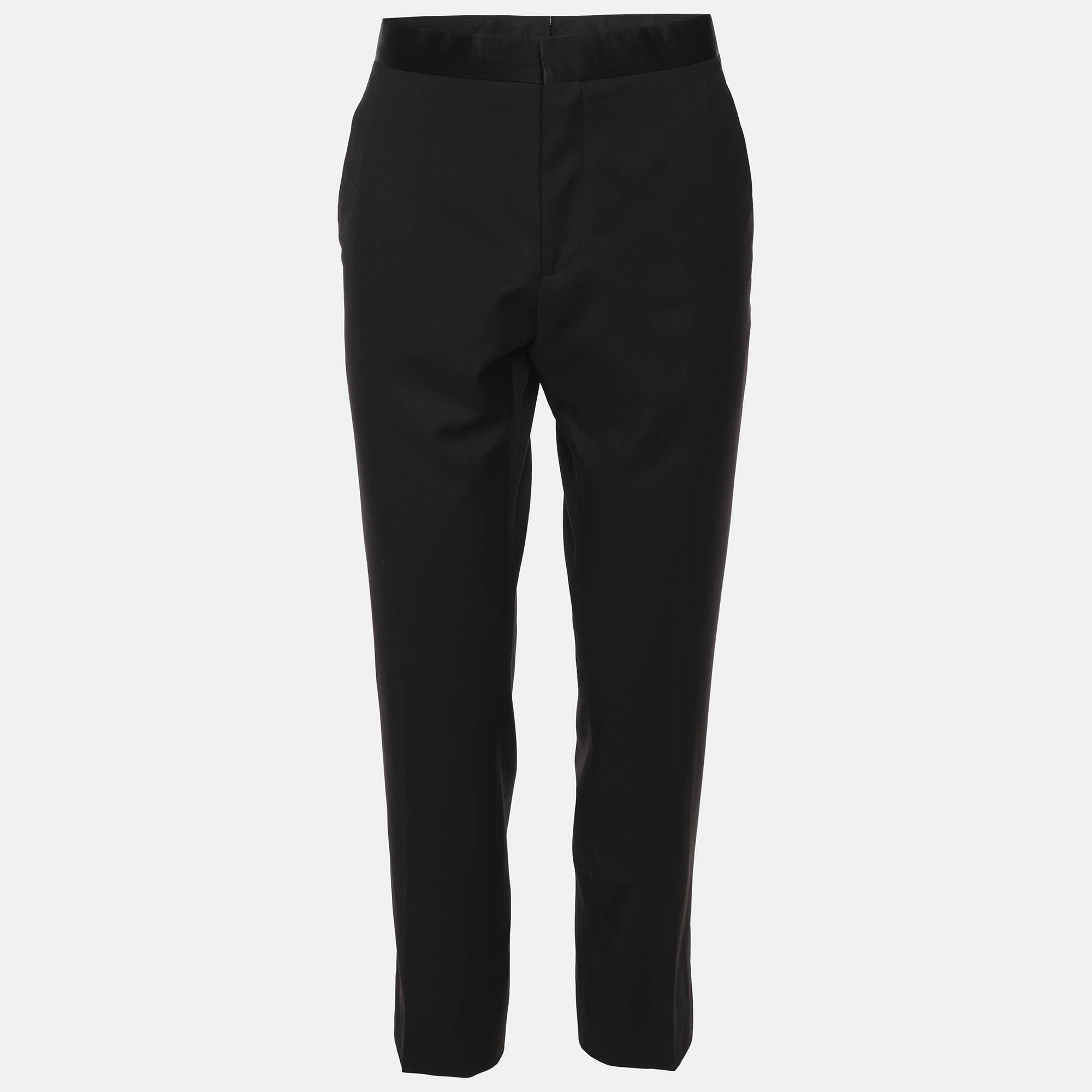 Pre Owned Boss By Hugo Boss Black Virgin Wool Formal Pants M