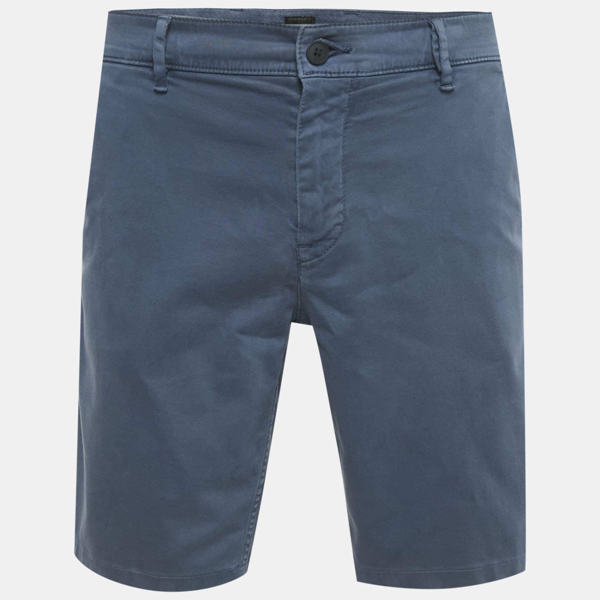 Pre Owned Boss By Hugo Boss Blue Cotton Slim Fit Shorts M