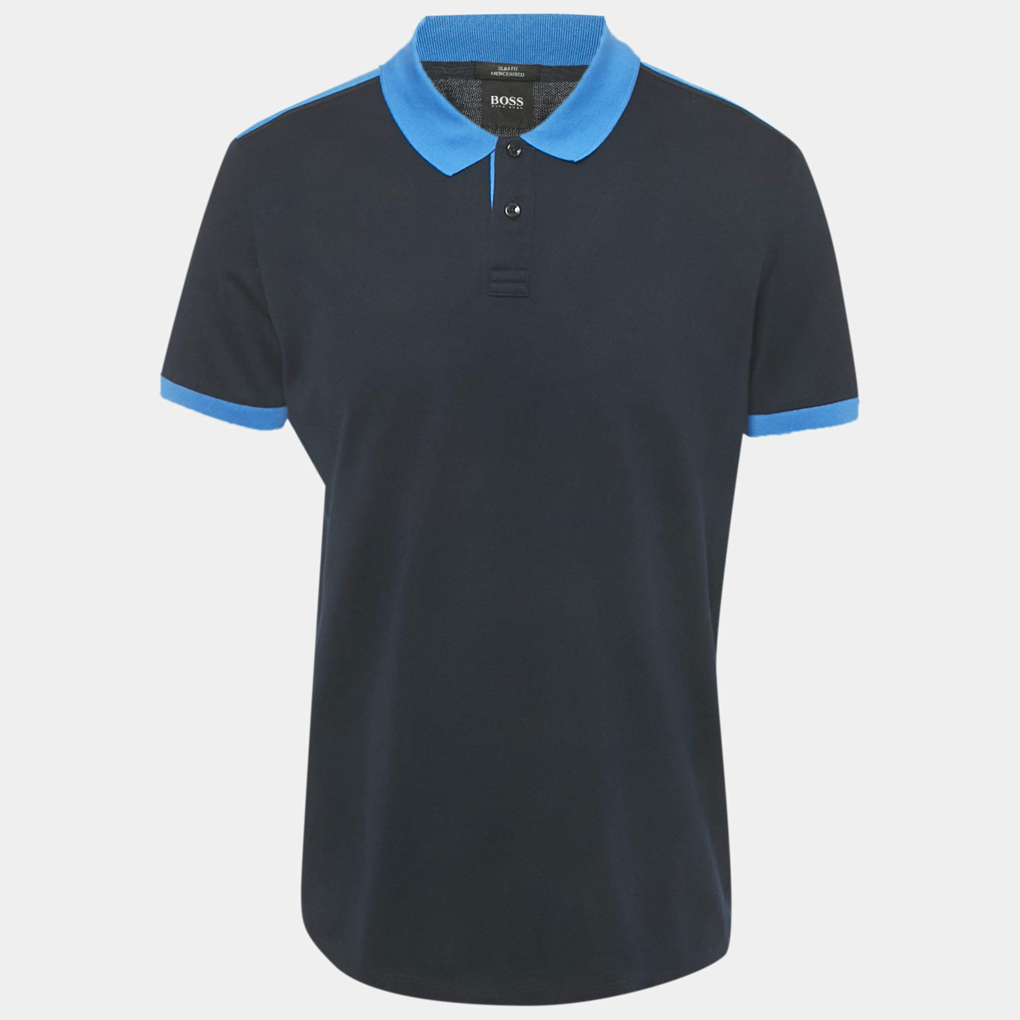 Pre Owned Boss By Hugo Boss Navy Blue Cotton Phillipson 39 Slim Fit Polo T- Shirt XL