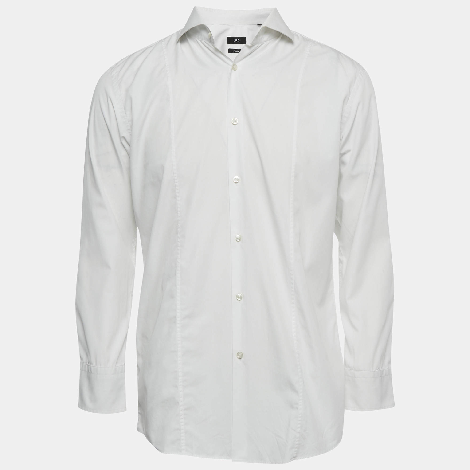 Pre Owned  Boss By Hugo Boss White Cotton Slim Fit Philip Shirt L