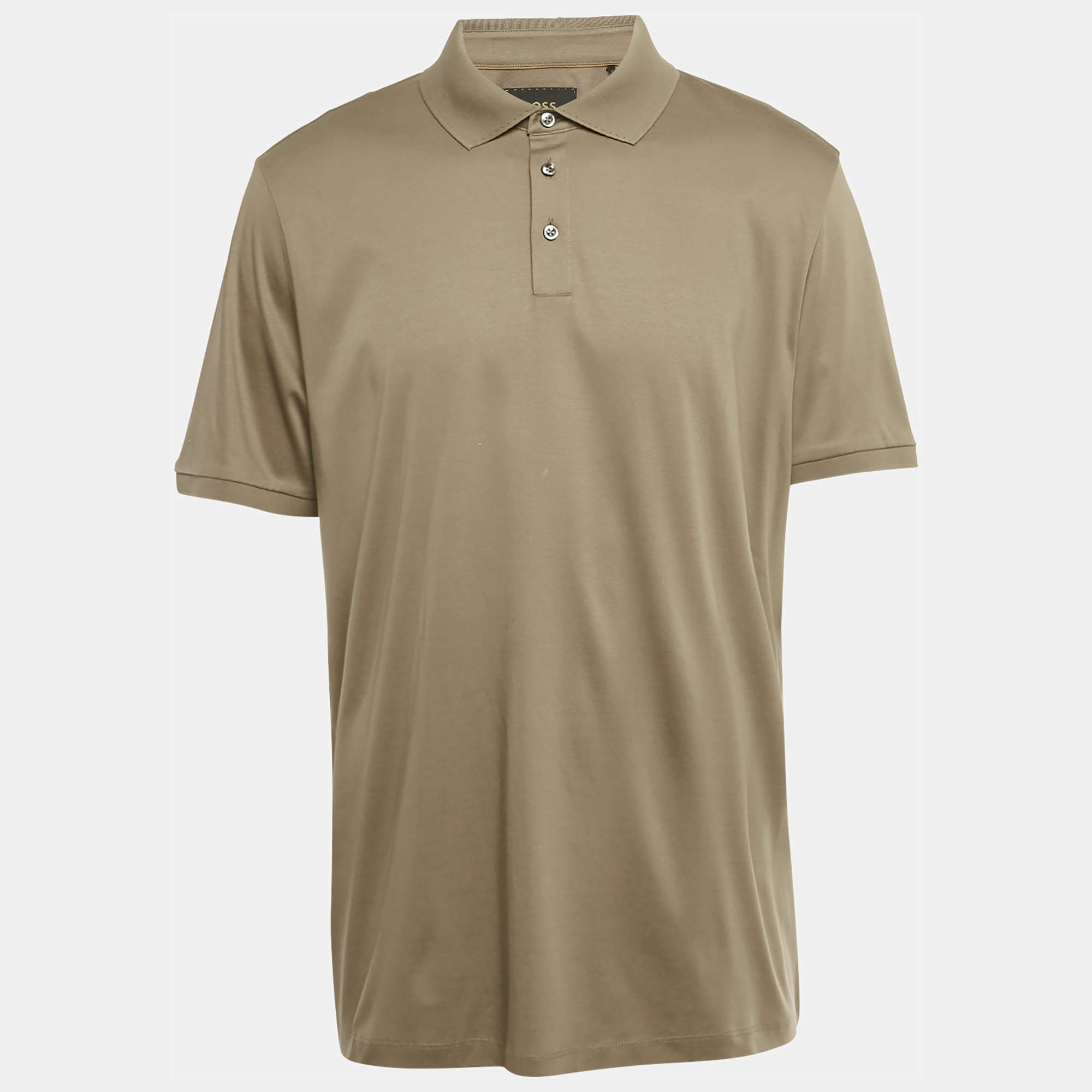 Pre Owned Boss By Hugo Boss Grey Jersey L-Perry Polo T-Shirt XXL