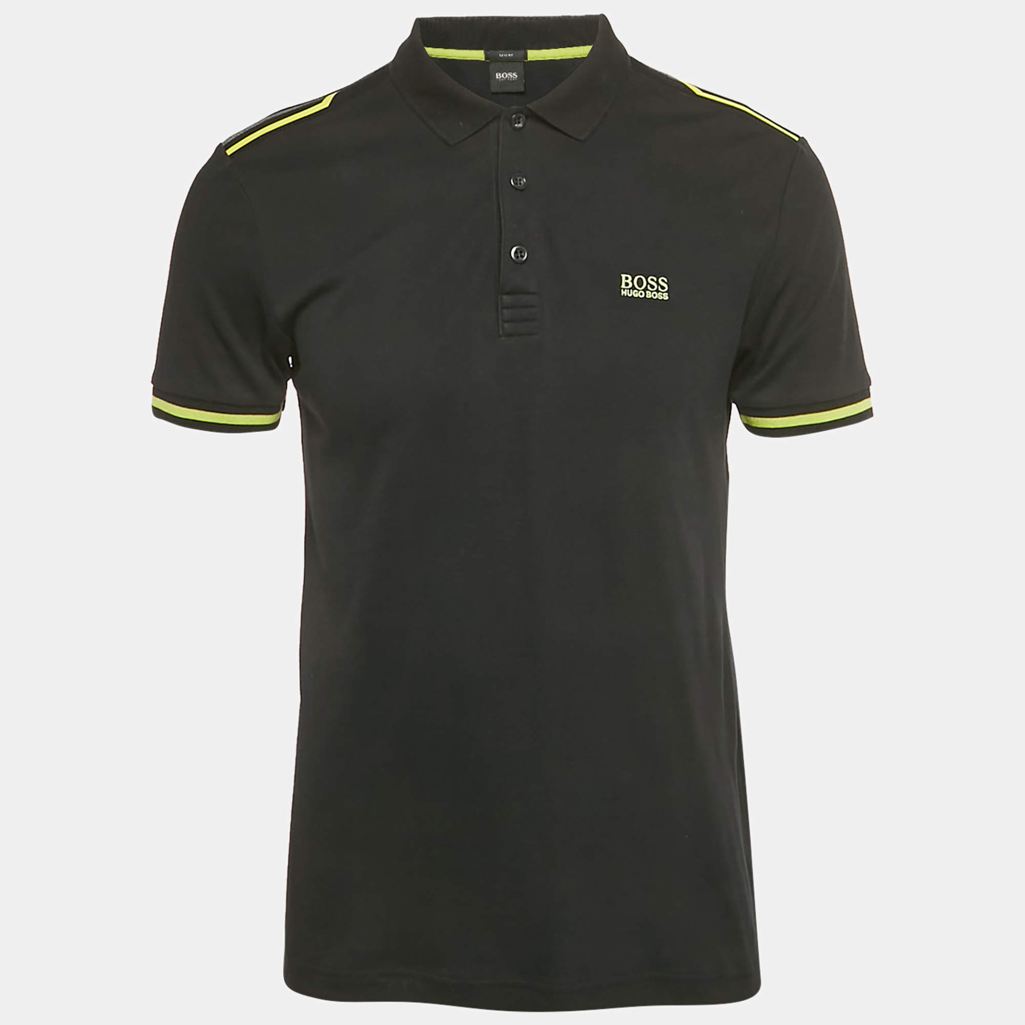 Pre Owned Boss by Hugo Boss Black Logo Jersey Paule 2 Polo T-Shirt M