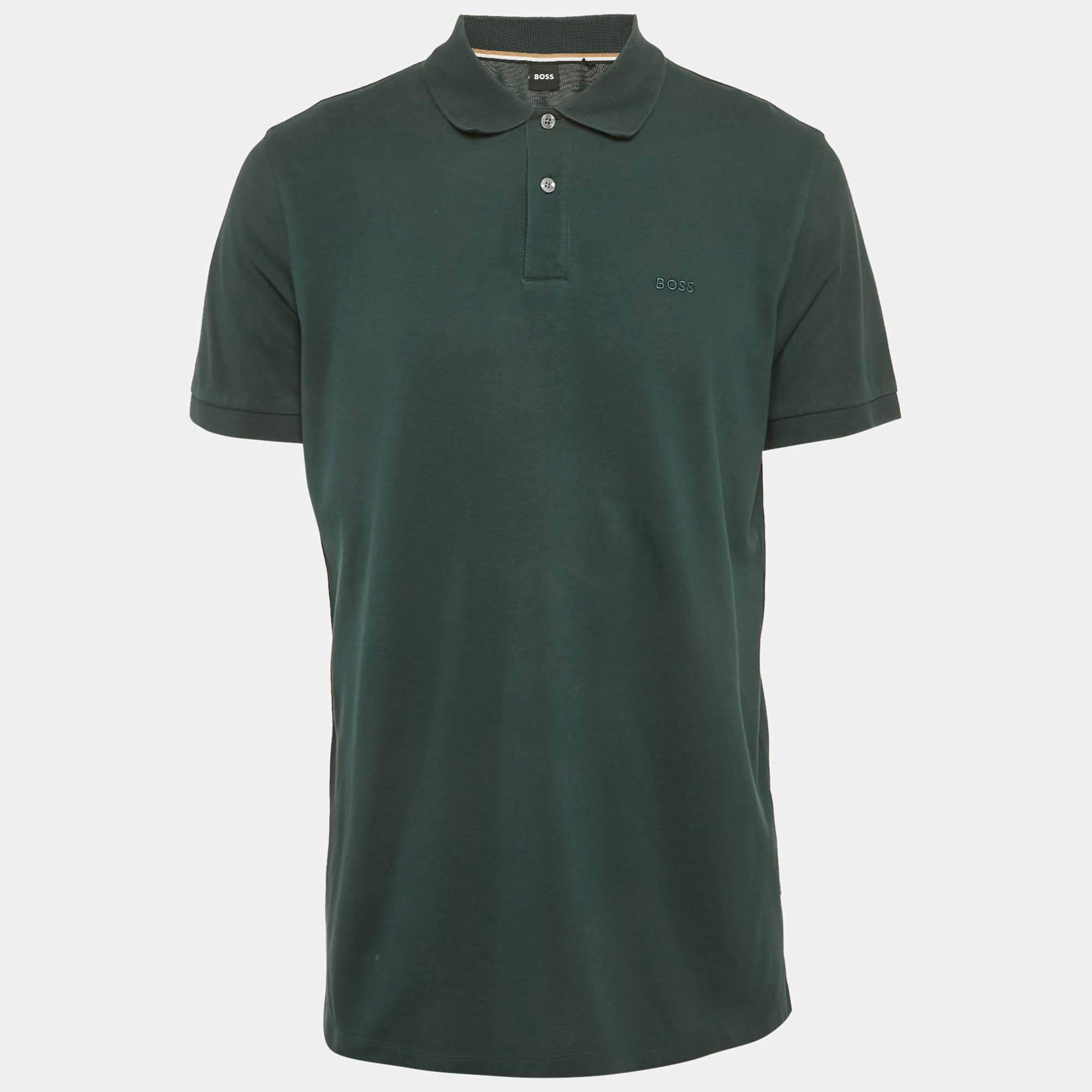 مملوكة مسبقًا Boss By Hugo Boss Dark Green Cotton Pique Pallas Polo T-Shirt XL
