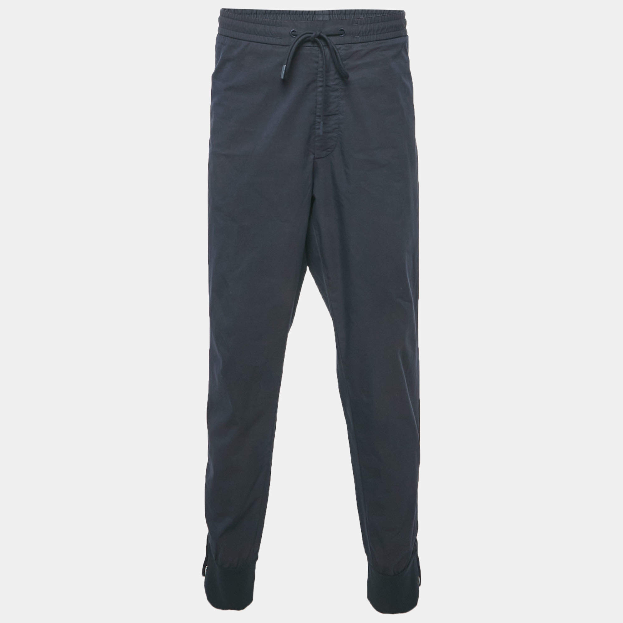 Pre Owned Boss By Hugo Boss Navy Blue Cotton Blend Relaxed Fit Joggers XXL