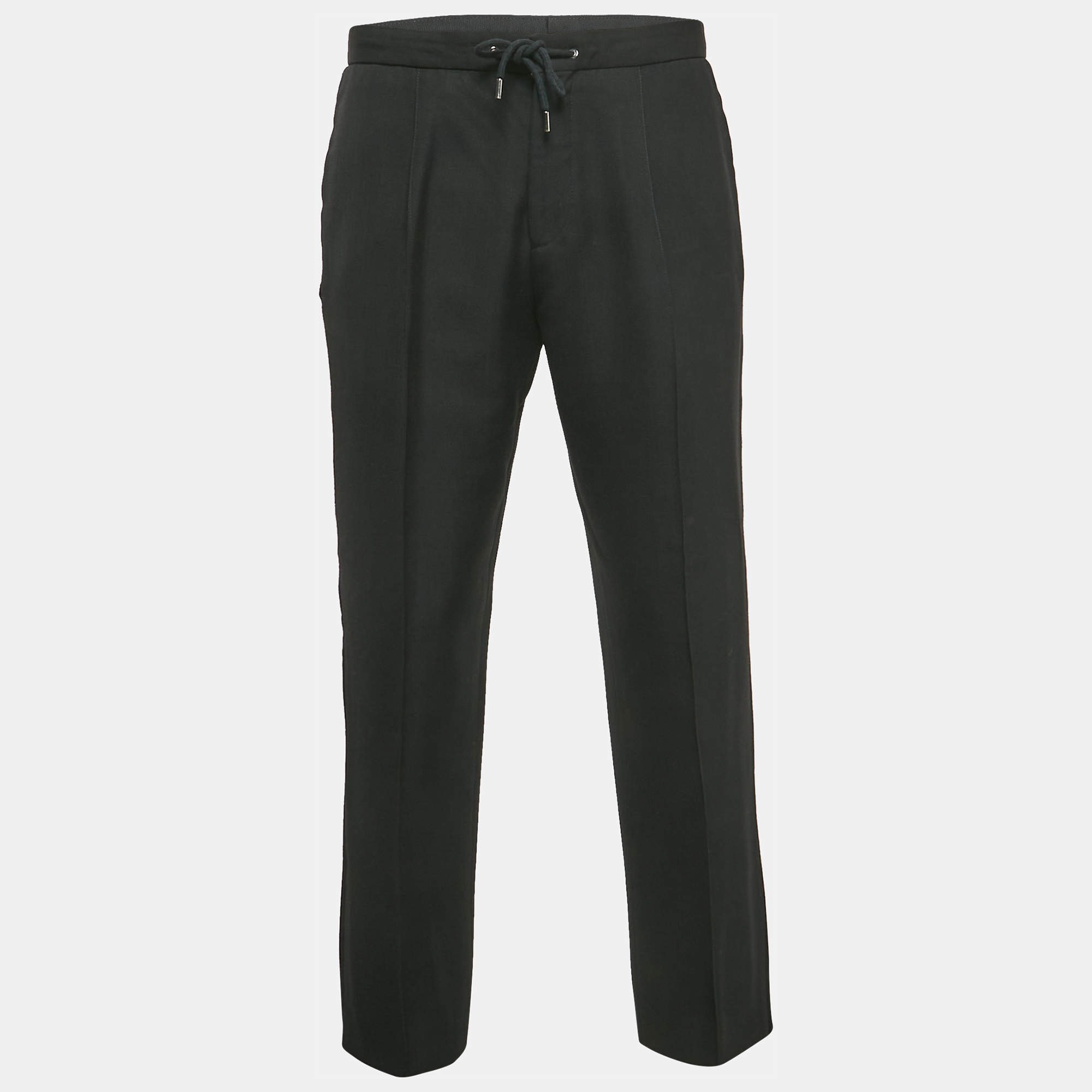 Pre Owned بنطلون بوس باي هوغو بوس صوف مزيج أسود مقاس كبير جدًا/خصر 36 بوصة