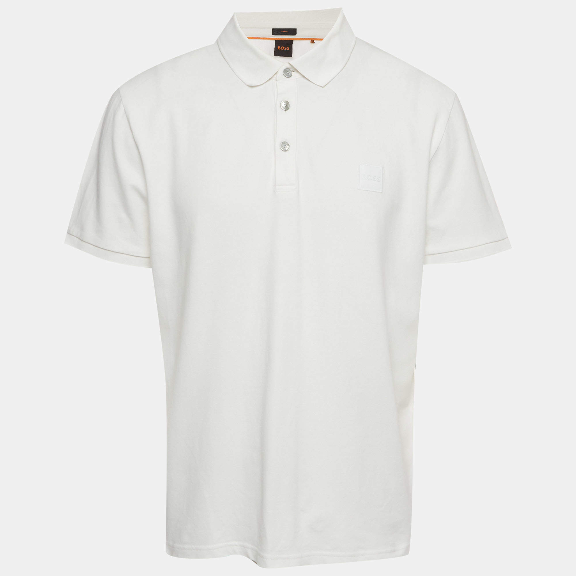 Pre Owned  Boss By Hugo Boss White Jersey Slim Fit Passenger T-Shirt XXXL