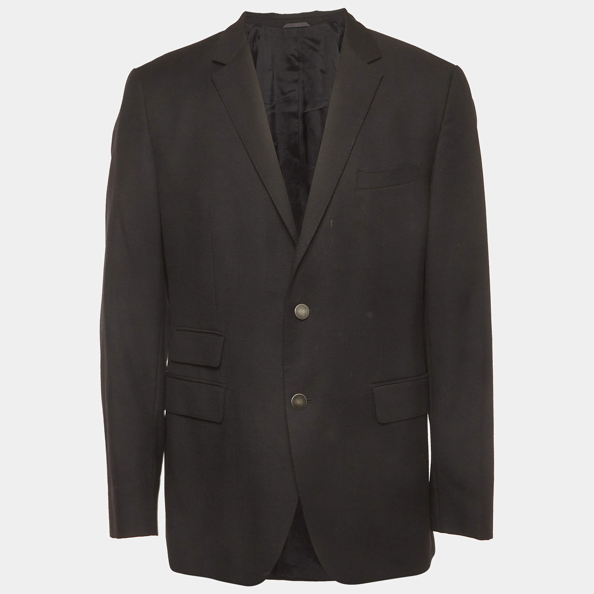 Pre Owned Boss By Hugo Boss Black Wool The Transit Blazer XL