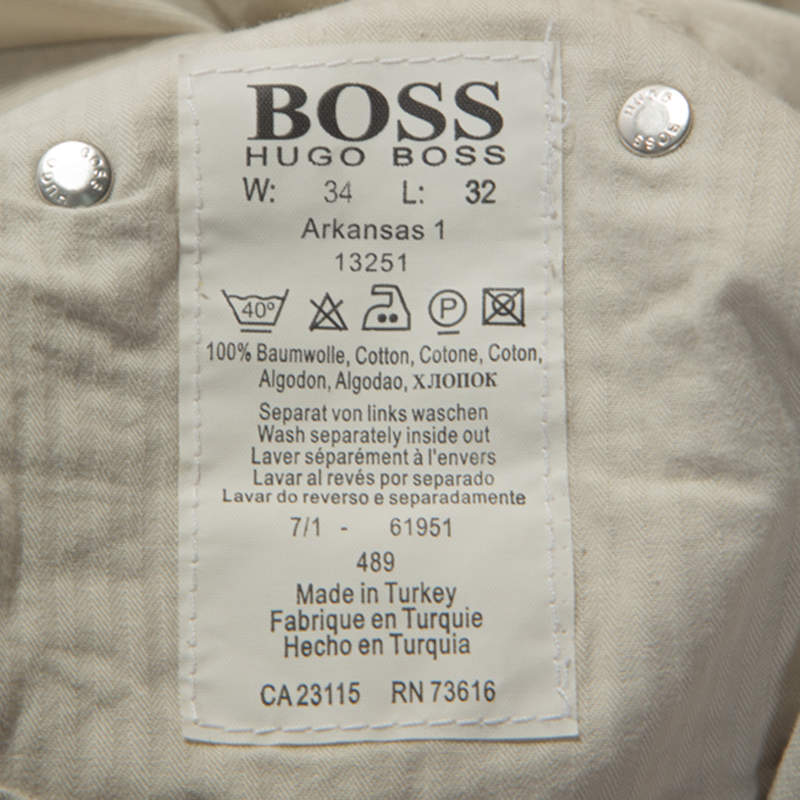 Boss By Hugo Boss Beige Denim Straight Fit Arkansas 1 Jeans L Boss By Hugo  Boss | TLC