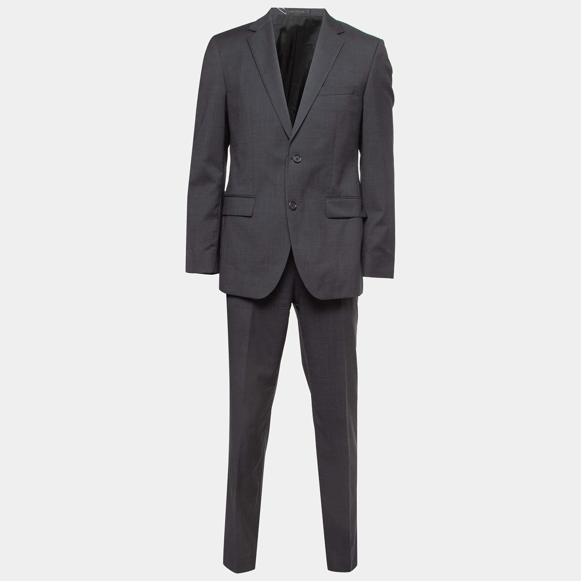 Boss By Hugo Boss Charcoal Grey Micro Checked Wool The Grand/Central US ...