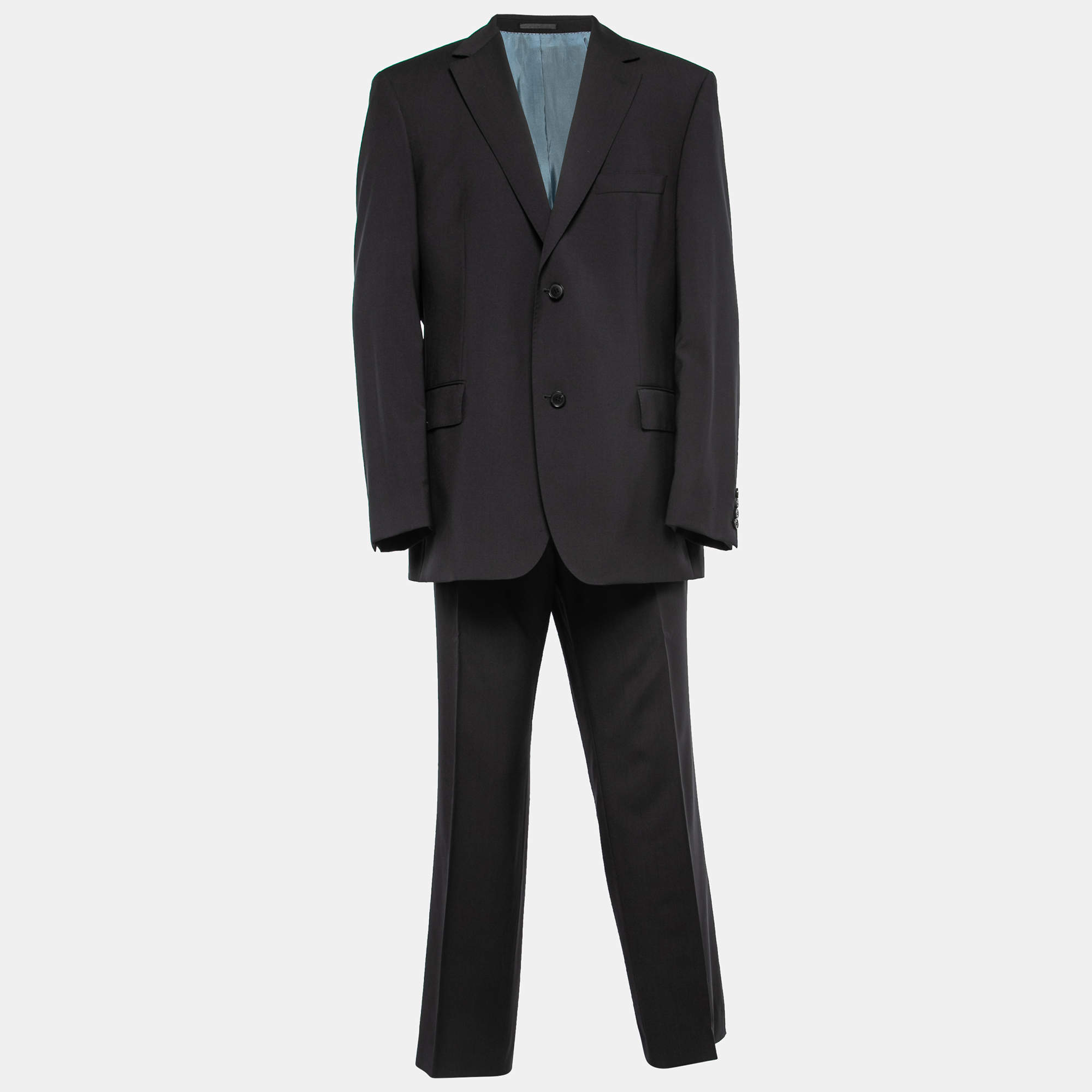 Pre Owned Boss By Hugo Boss Black Wool Single-Breasted Pasolini1/Movie1 Suit 3XL    