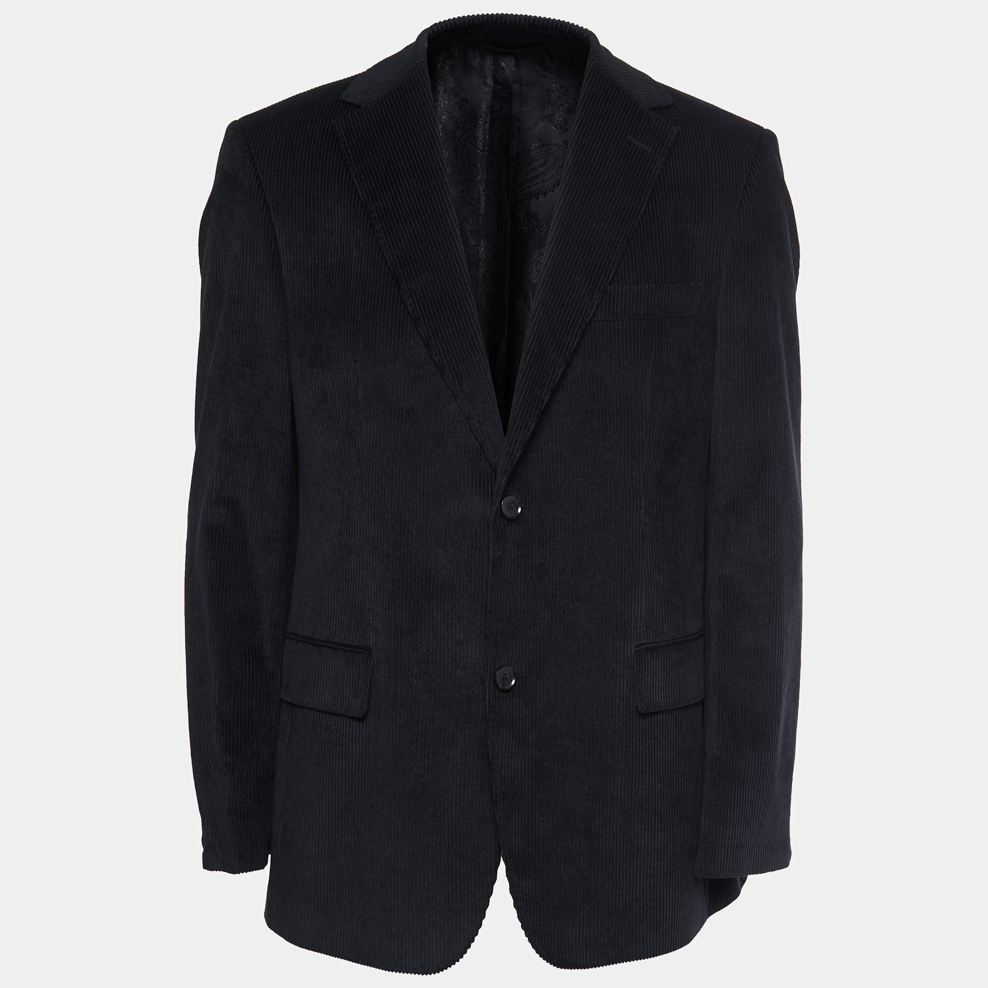 Pre Owned Boss By Hugo Boss Black Corduroy Mazille X Blazer L