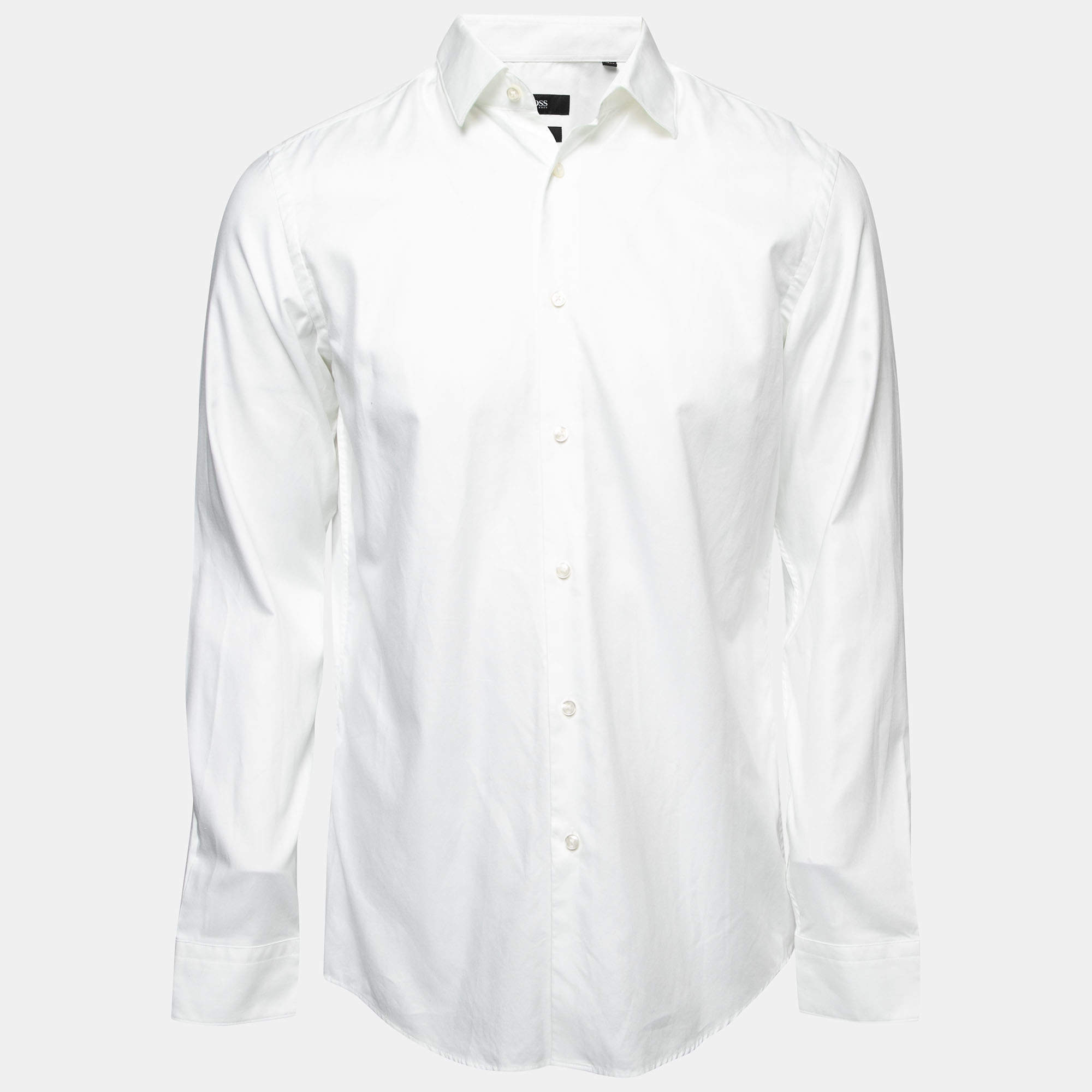 Boss By Boss White Cotton Button Front Slim Fit Shirt M Boss Hugo TLC