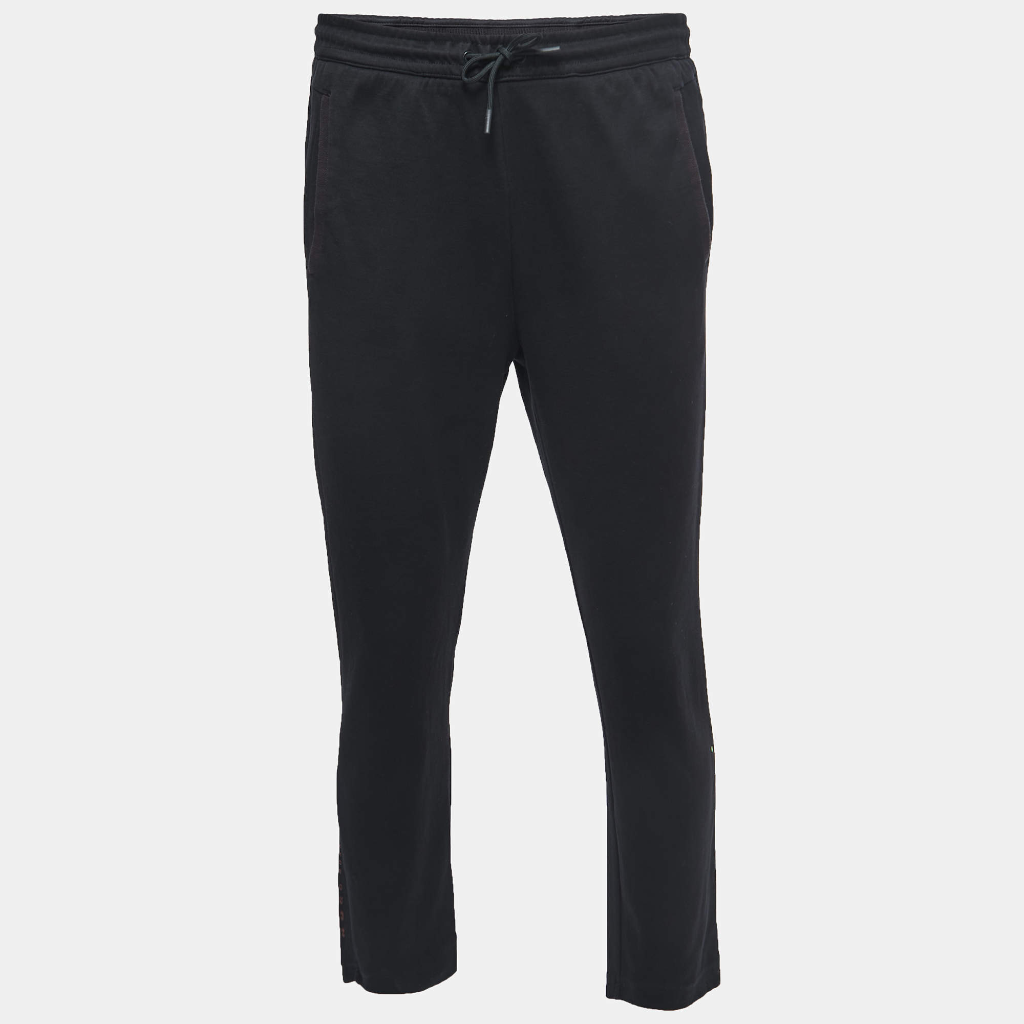 Pre Owned Boss By Hugo Boss Black Knit Drawstring Lounge Pants L
