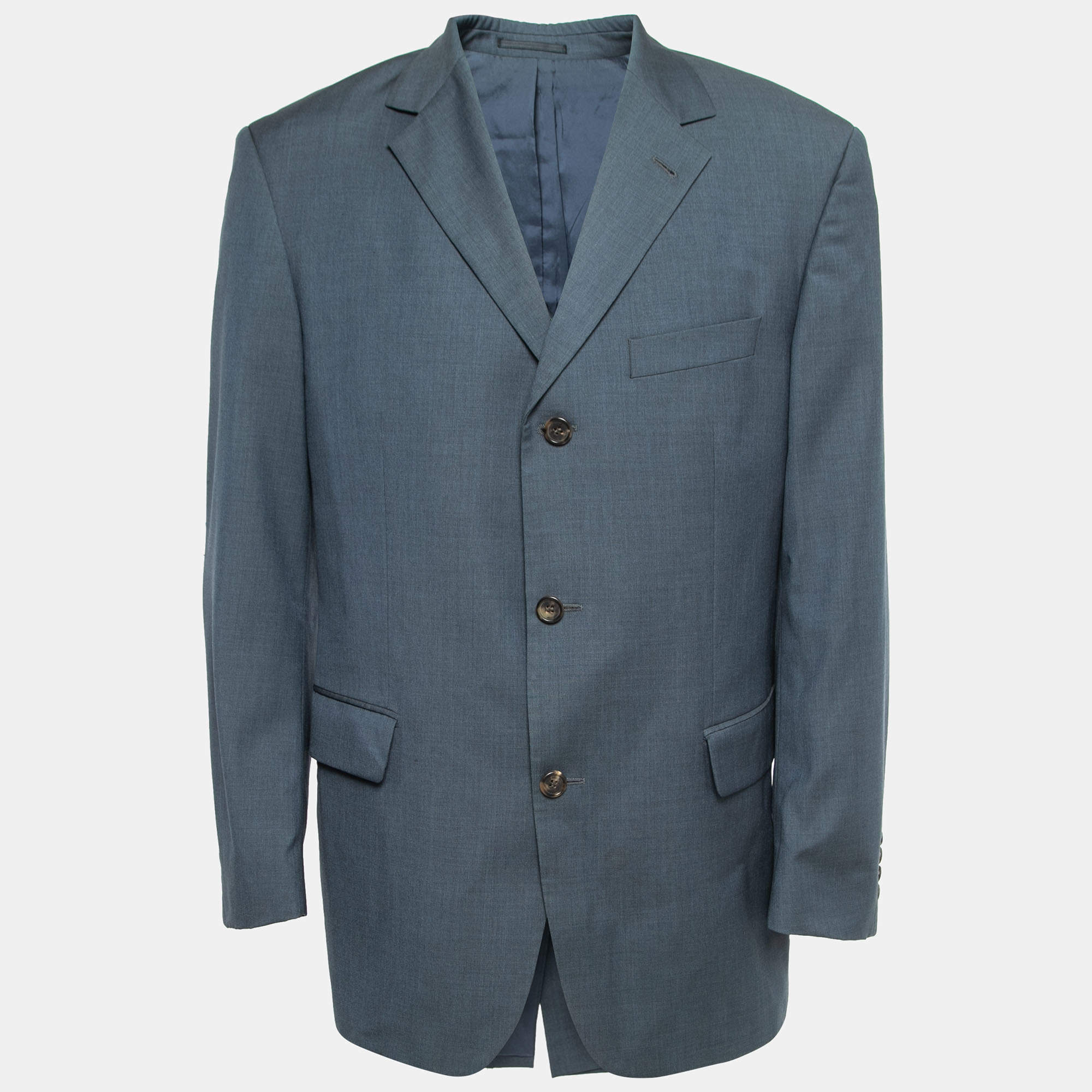 Boss By Hugo Boss Vintage Blue Wool Single Breasted Blazer XL