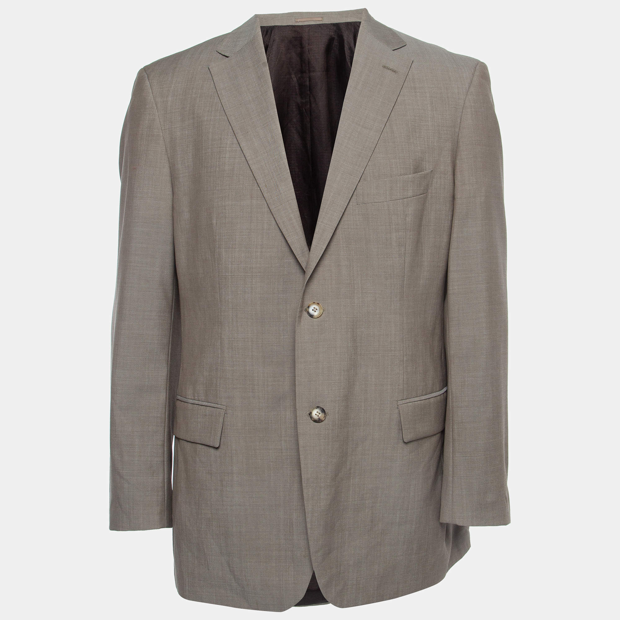 Pre Owned Boss By Hugo Boss Beige Wool Single Breasted Blazer XL