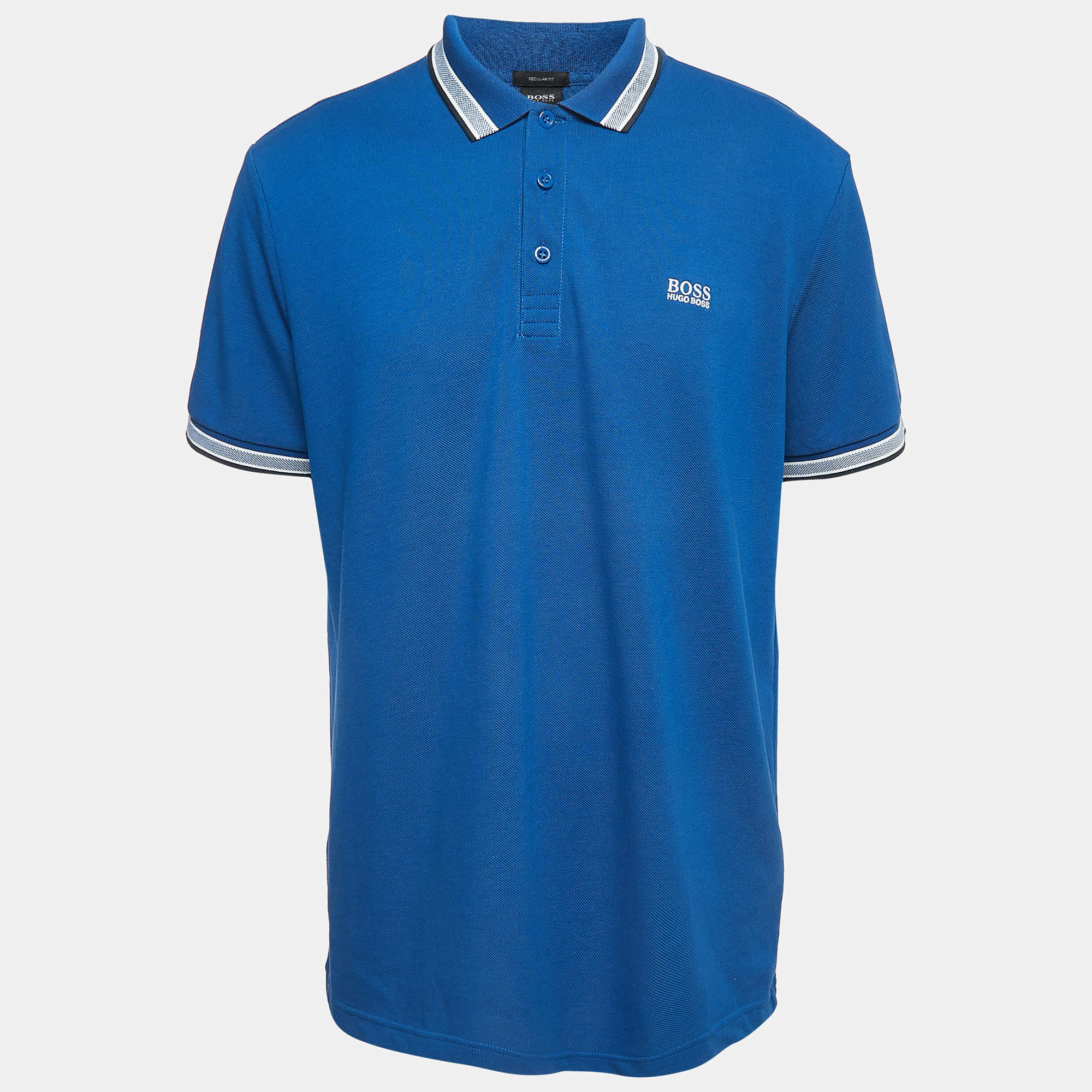 مملوكة مسبقًا Boss By Hugo Boss Blue Cotton Pique Regular Fit Polo T-Shirt XXL