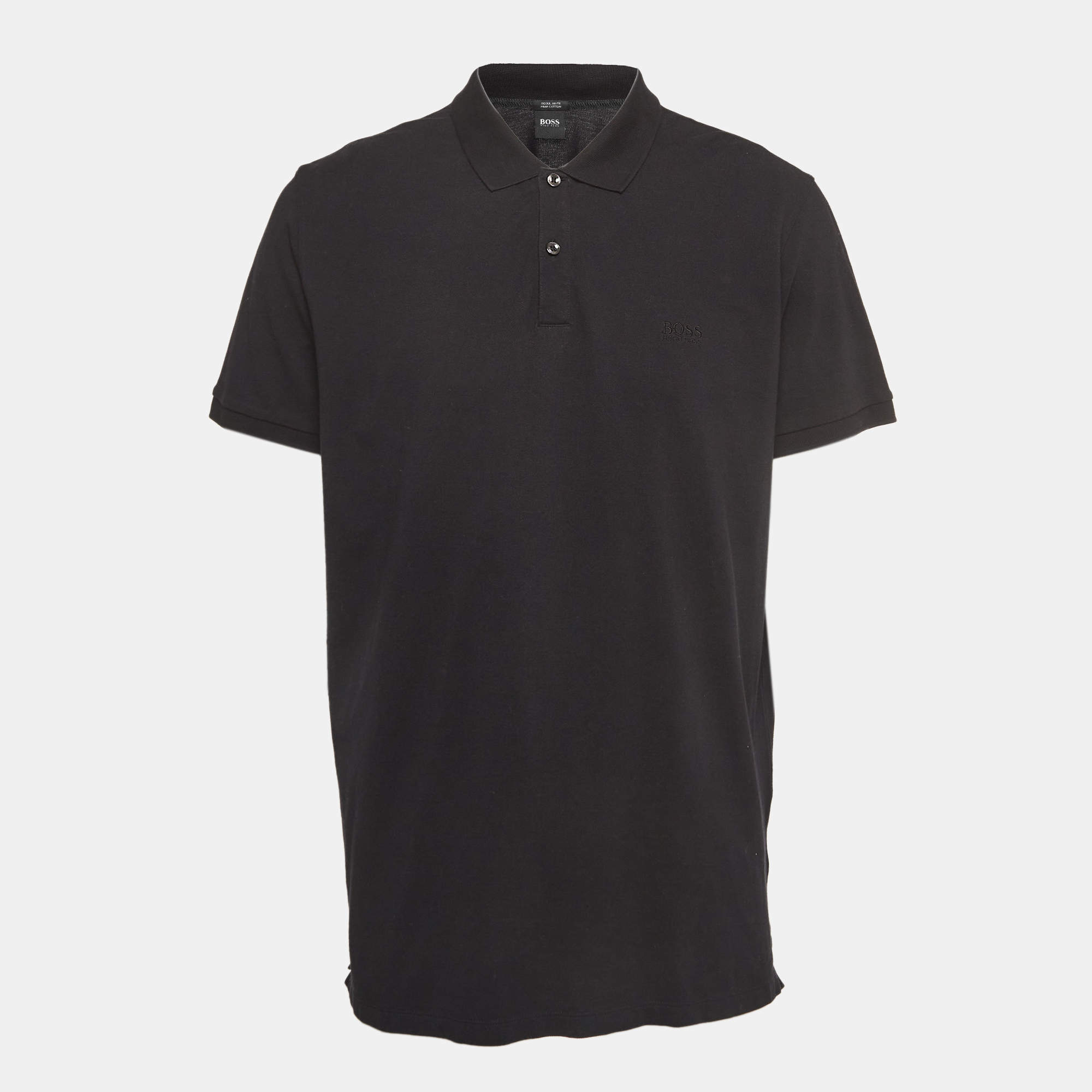 Pre Owned Boss By Hugo Boss Black Pima Cotton Pallas Polo T-Shirt XXL