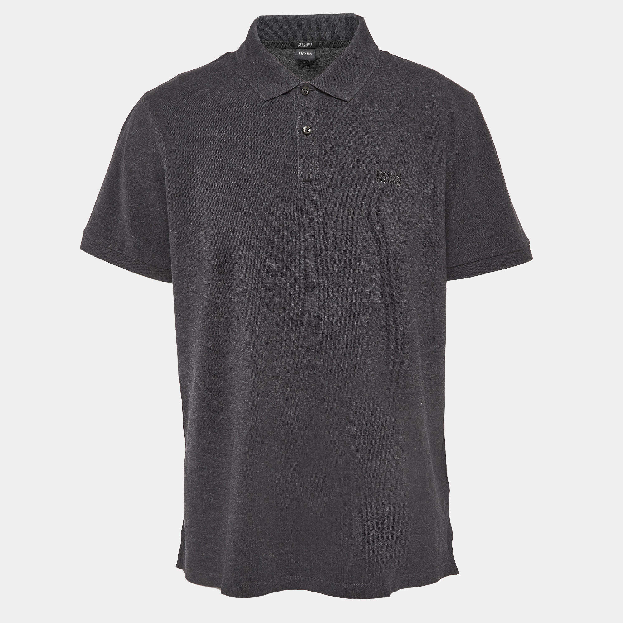 مملوكة مسبقًا Boss By Hugo Boss Grey Cotton Pique Polo T-Shirt XXXL
