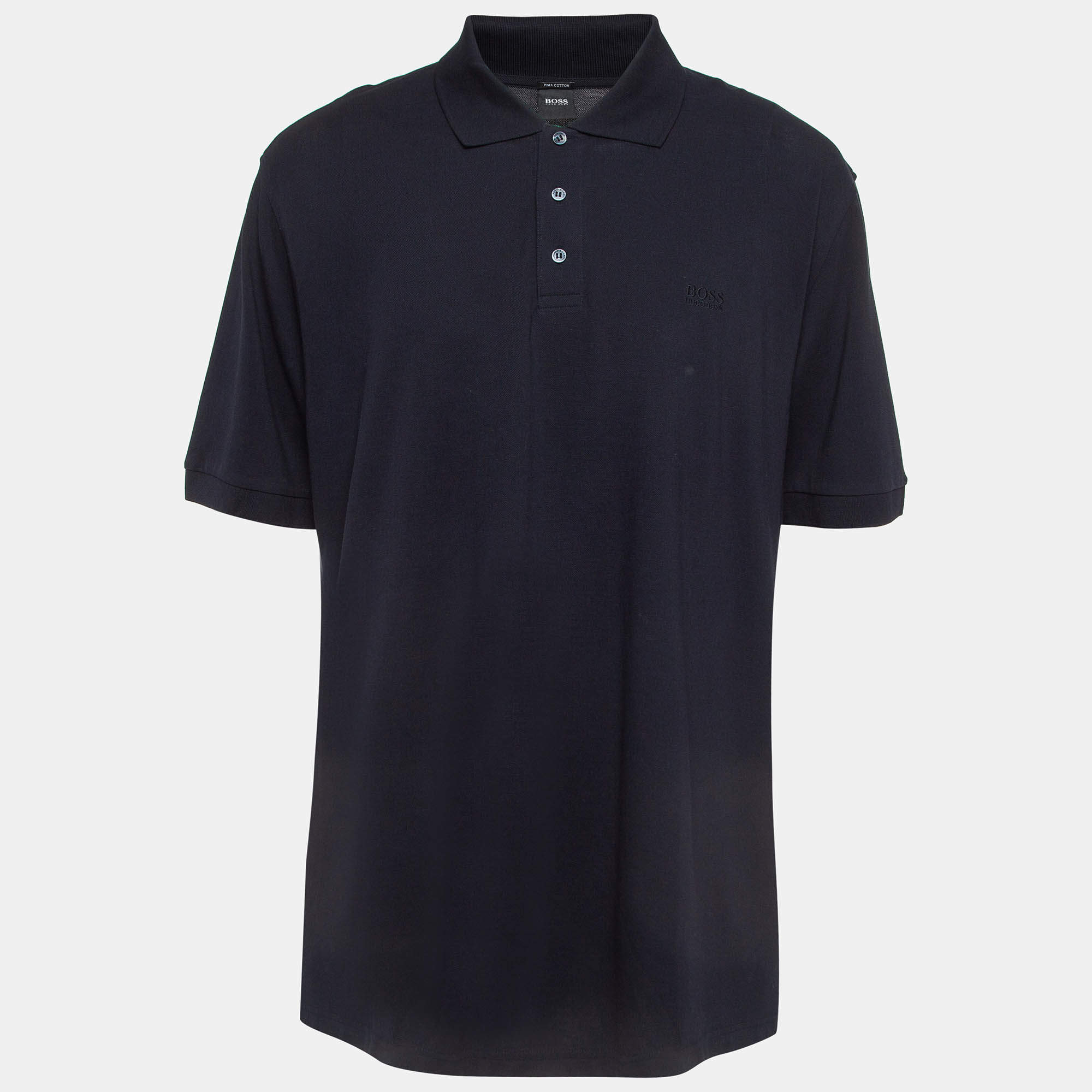 Boss By Hugo Boss Black Pima Cotton Polo T Shirt 4XL Boss By Hugo Boss TLC