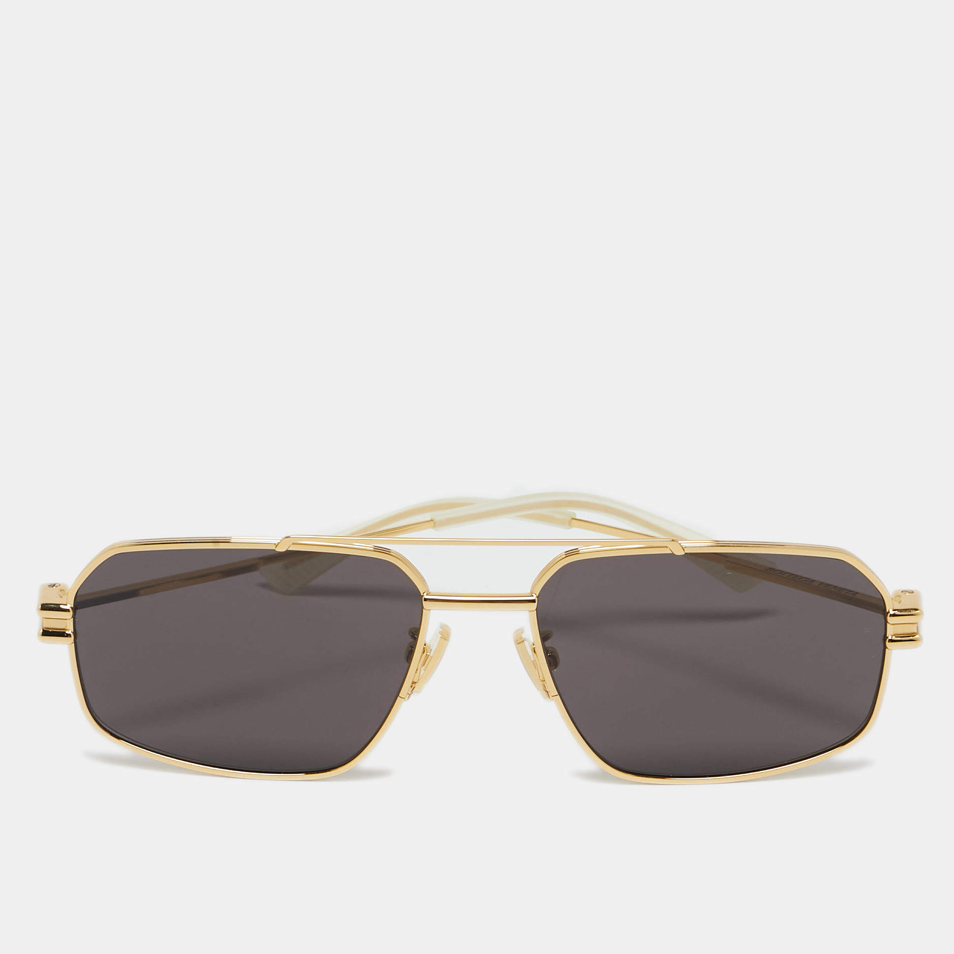 Bottega Veneta Black/Gold BV1128S Rectangle Sunglasses