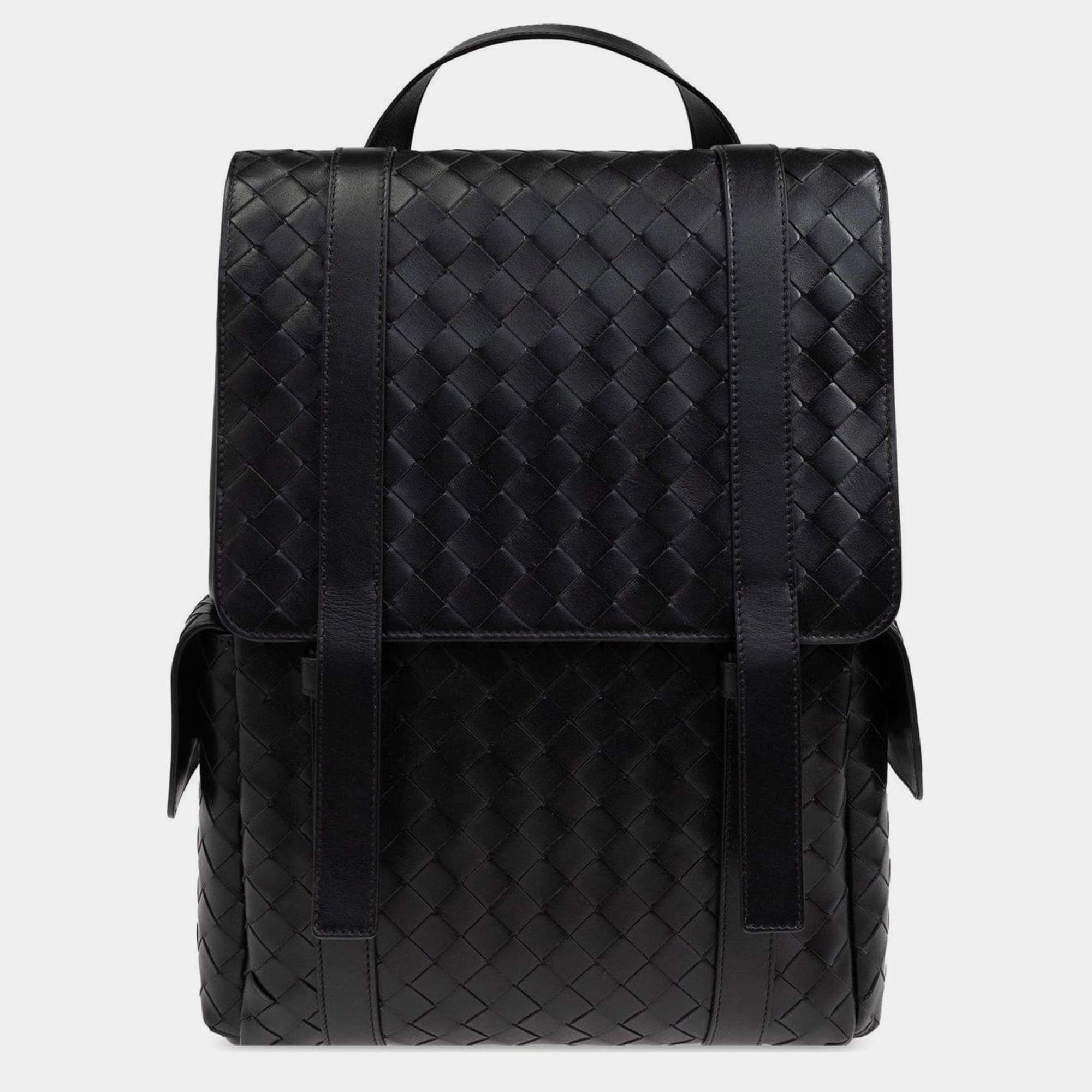 Bottega Veneta Black Leather Back-to-school Backpack