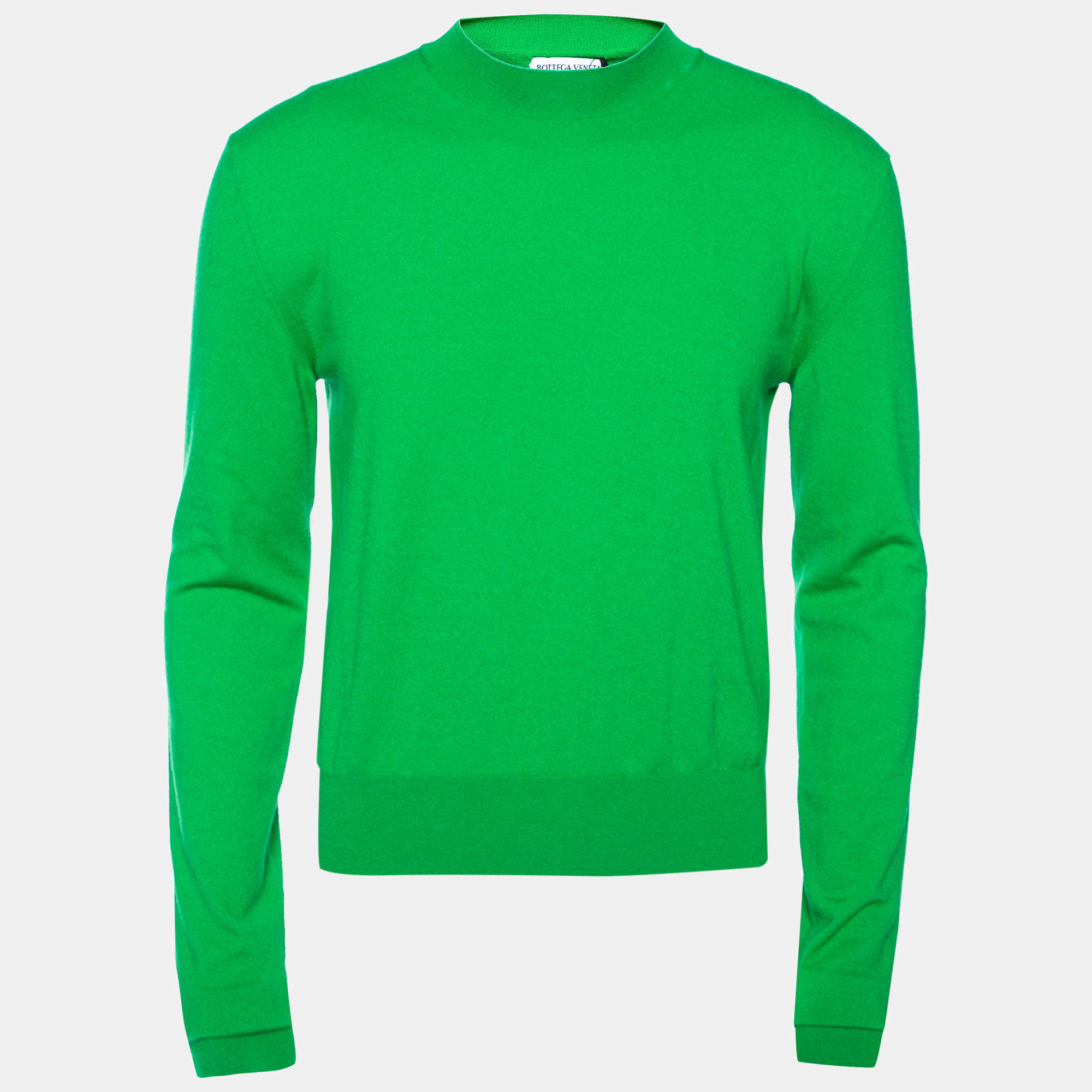Bottega Veneta Green Cashmere Blend Crewneck Jumper L
