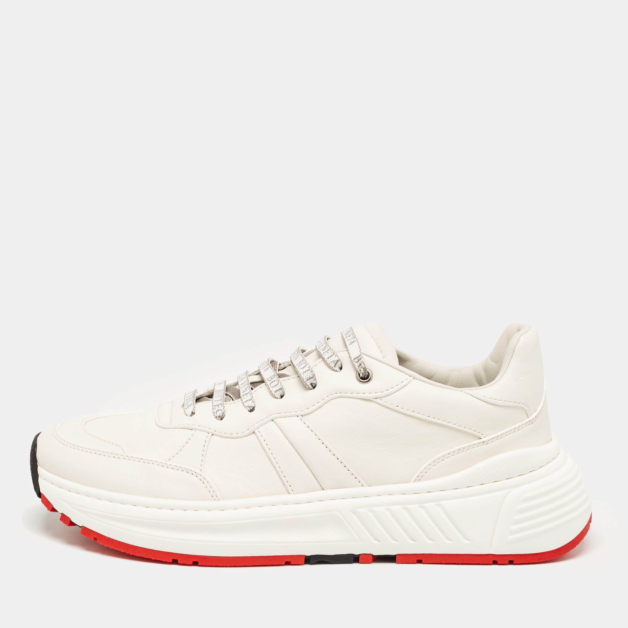 Bottega Veneta White Leather Speedster Sneakers Size 44 