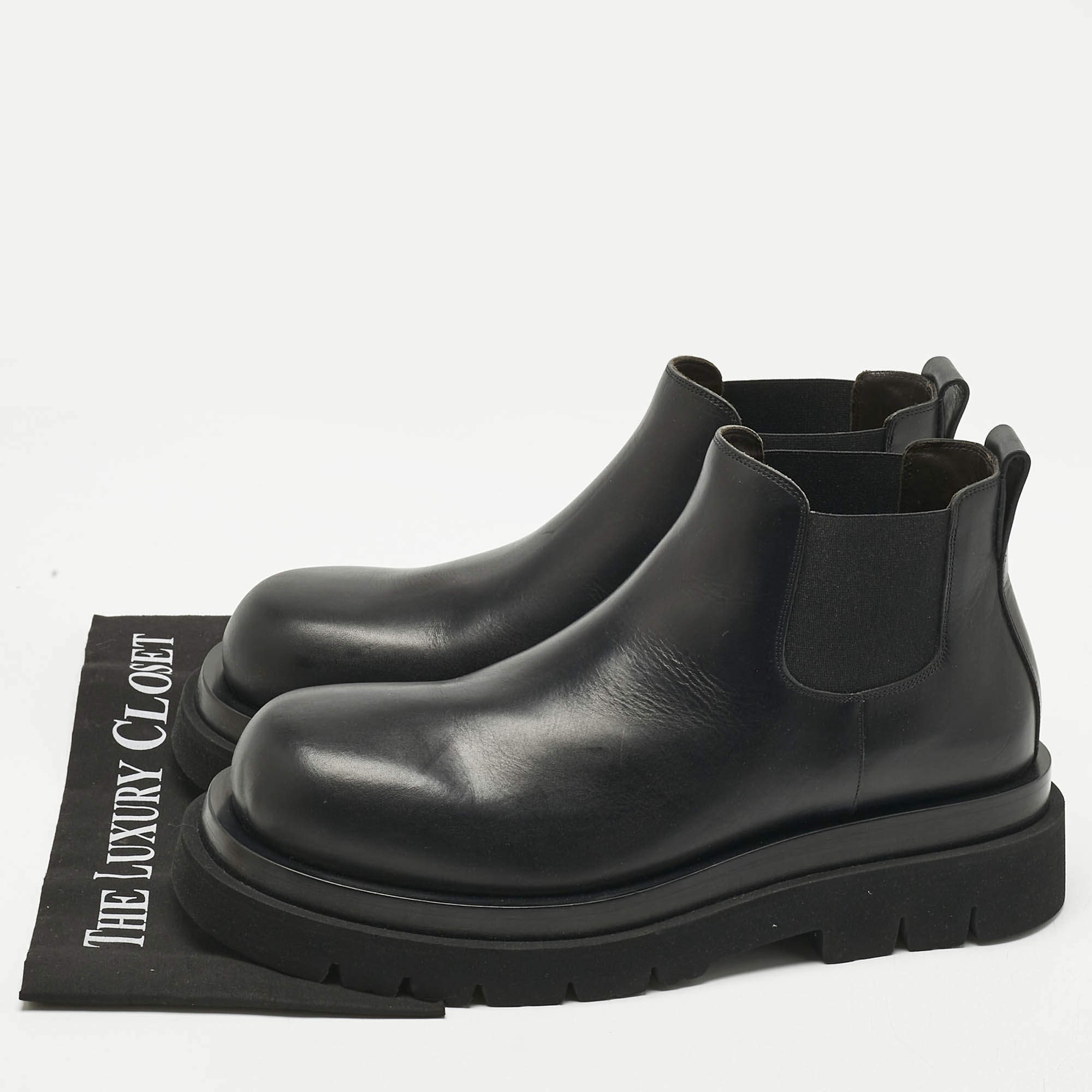 BOTTEGA VENETA PUDDLE BOOTS 41 黒 Bottega Veneta Black Rubber Lace Up Puddle Boots Size 41