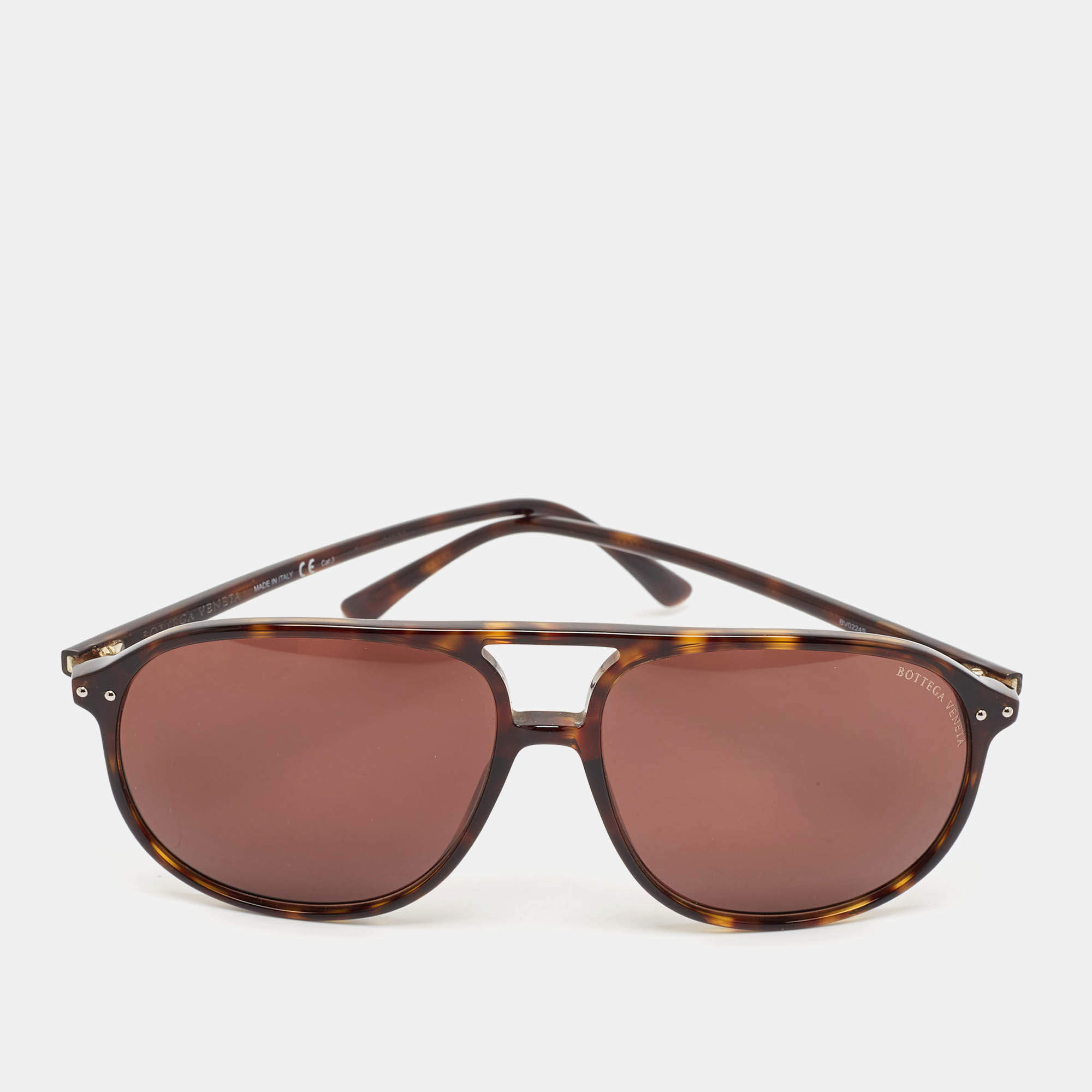Bottega Veneta Dark Brown BV0224S Aviator Sunglasses