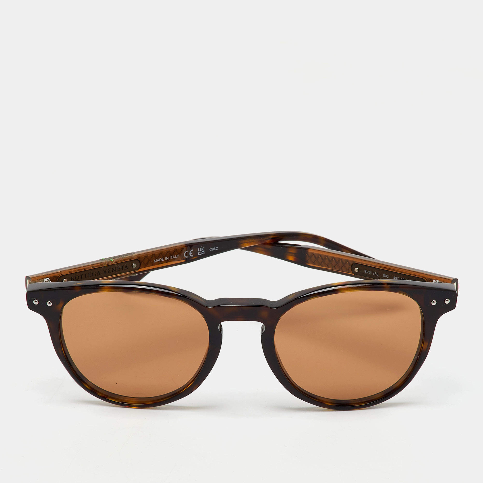 Bottega Veneta Havana/Brown BV0128S Oval Sunglasses