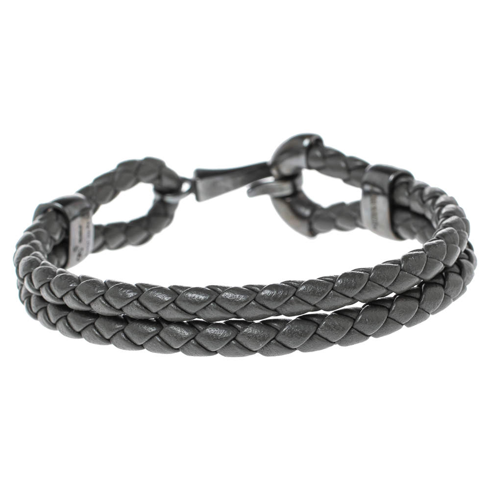 Bottega Veneta Bracelet Intrecciato 338054 Light Gray SV Sterling Silv