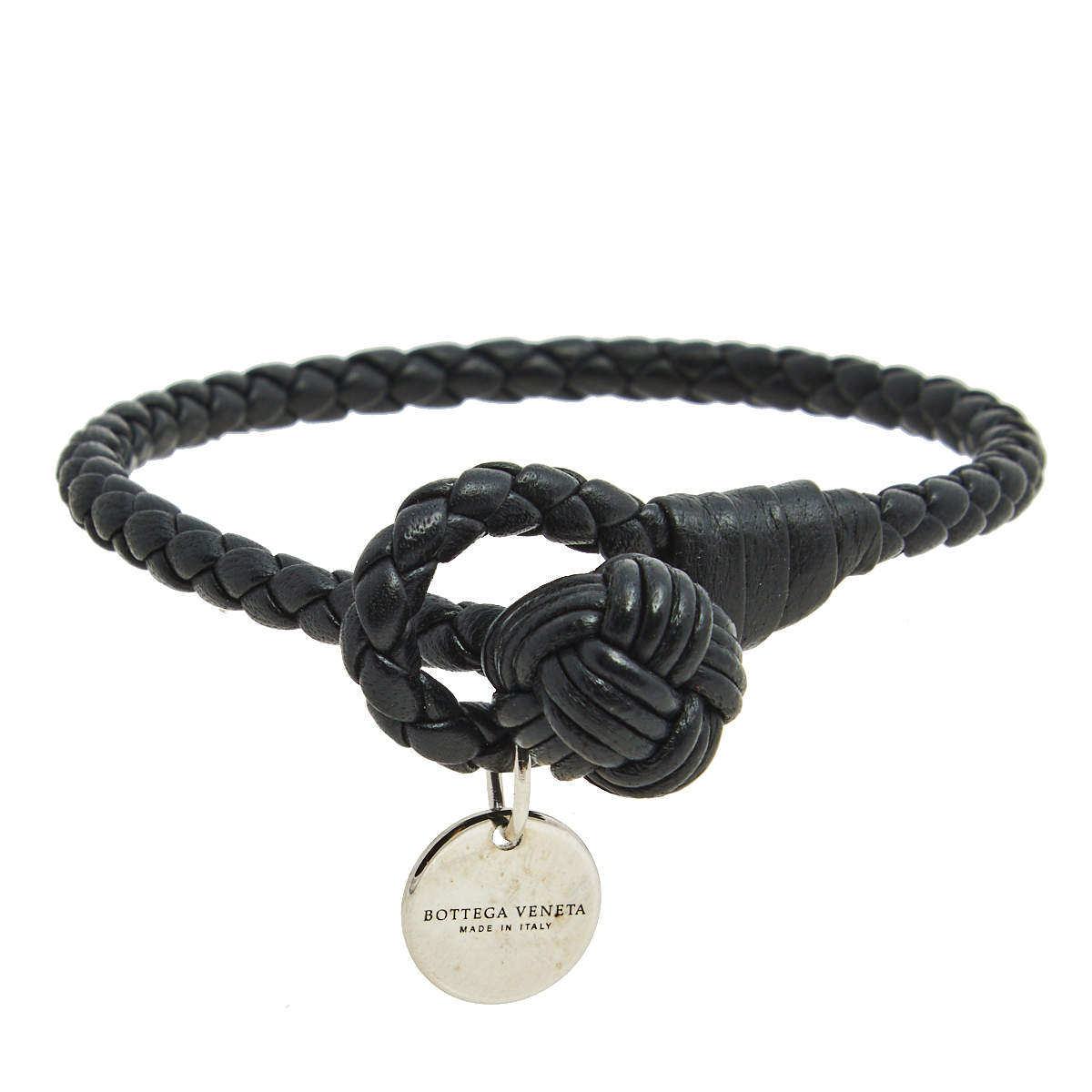 Bottega Veneta Double Intrecciato-woven Leather Bracelet In Black | ModeSens
