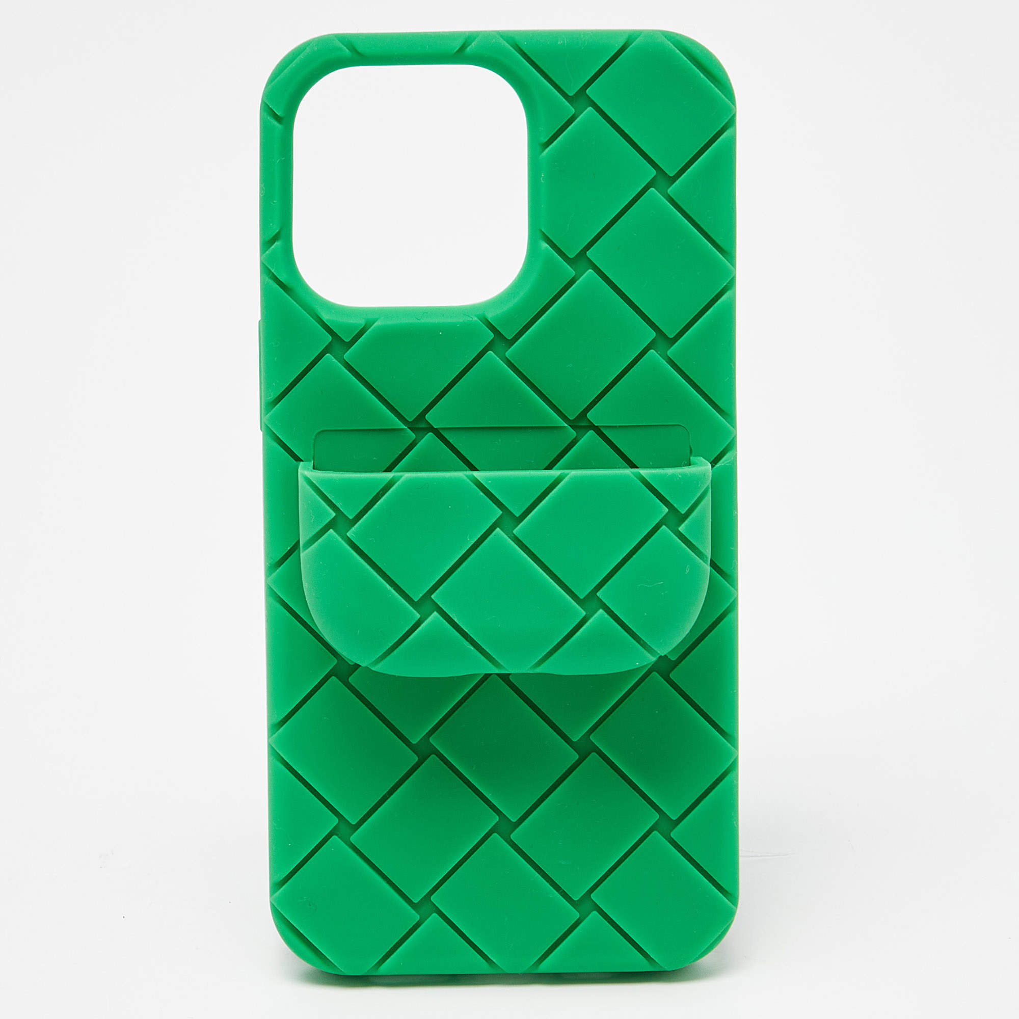 Bottega Veneta Green Intrecciato Rubber Silicone iPhone 13 Pro