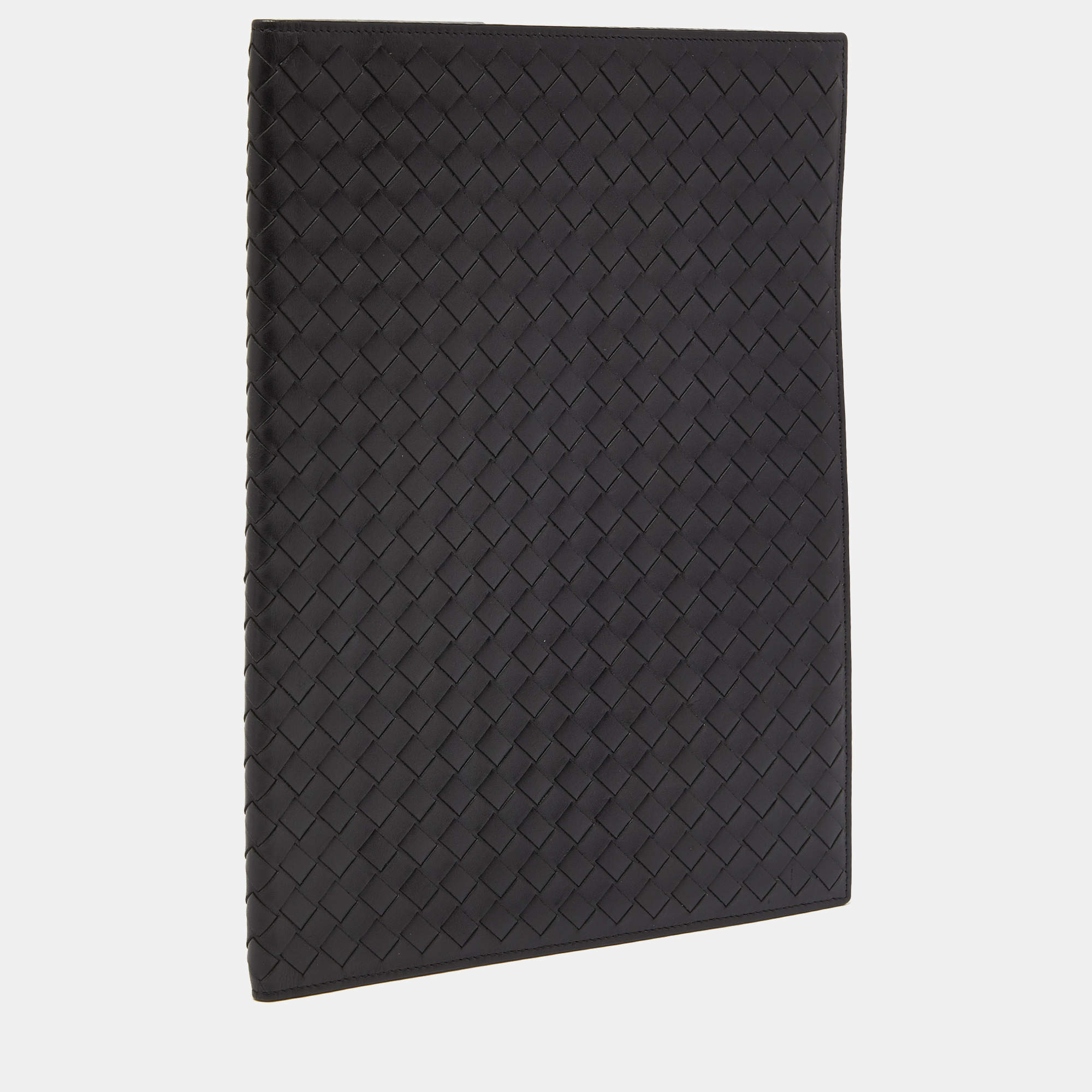 Bottega Veneta Black Intrecciato Leather Agenda Cover Bottega Veneta