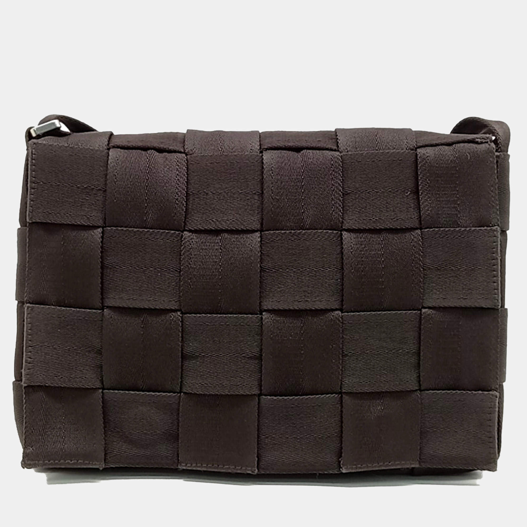 Bottega Veneta Brown Fabric Cassette Bag