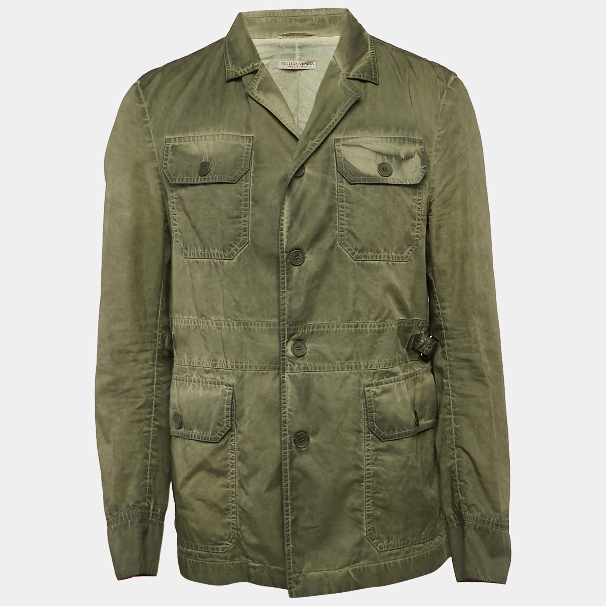 Bottega Veneta Green Washed Cotton Field Jacket XXL