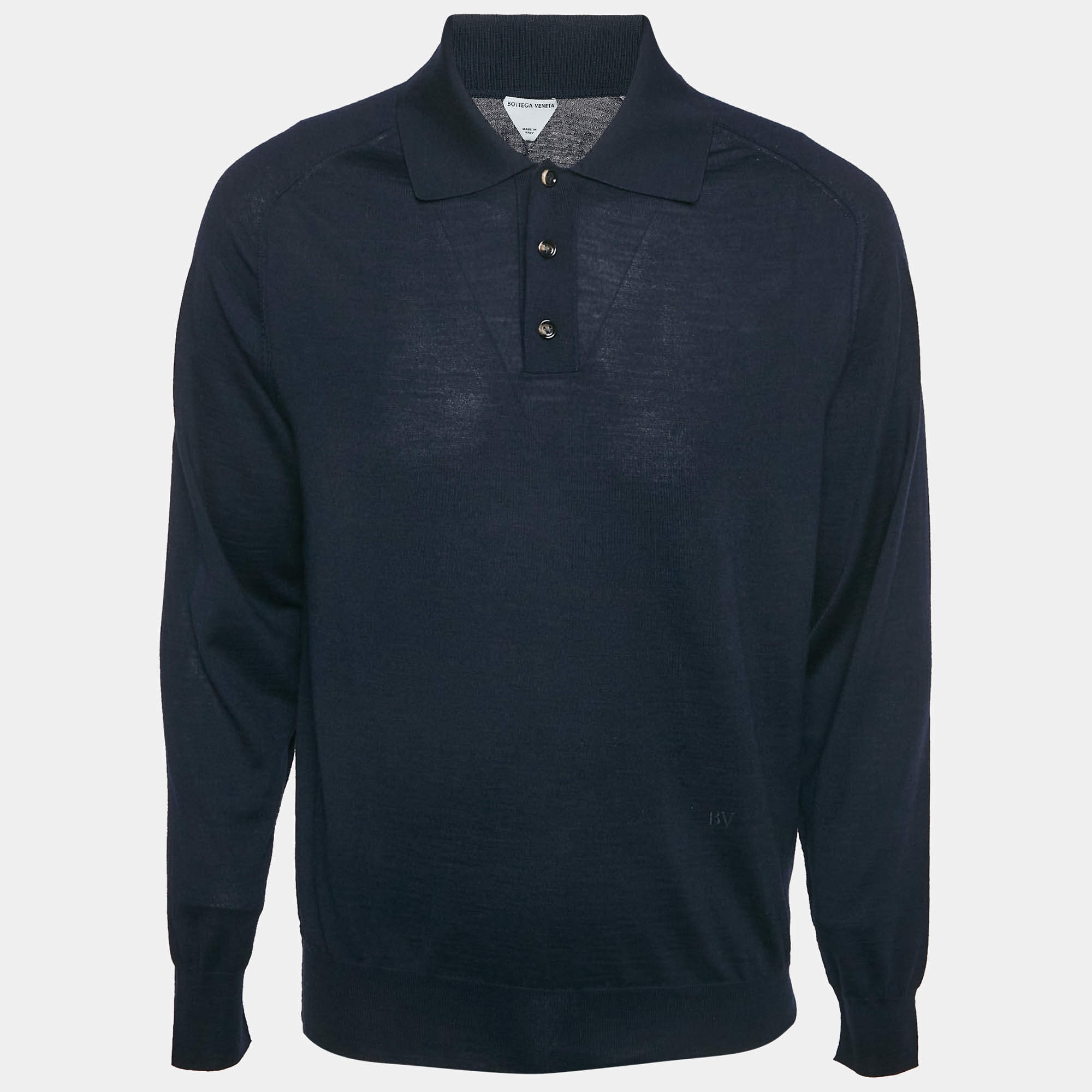 Bottega Veneta Navy Blue Wool Knit Pullover M
