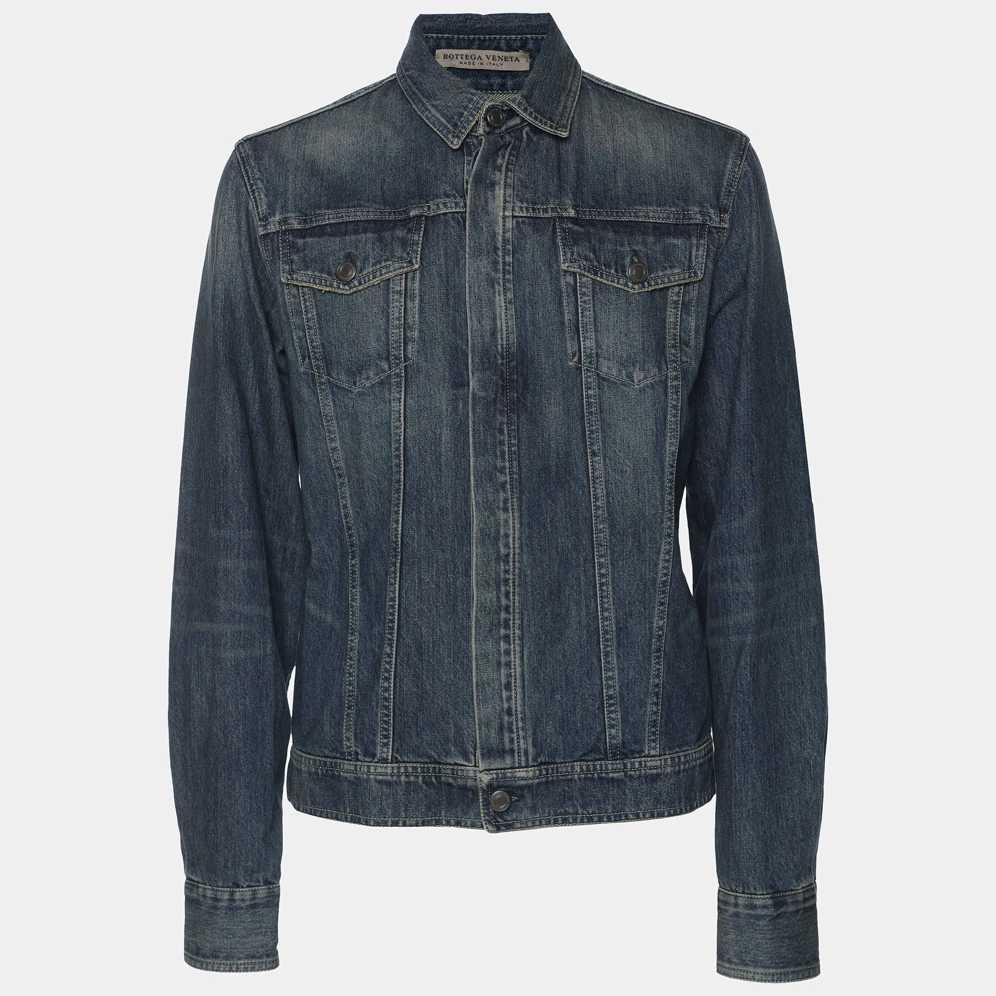 Bottega Veneta Blue Denim Button Front Jacket M