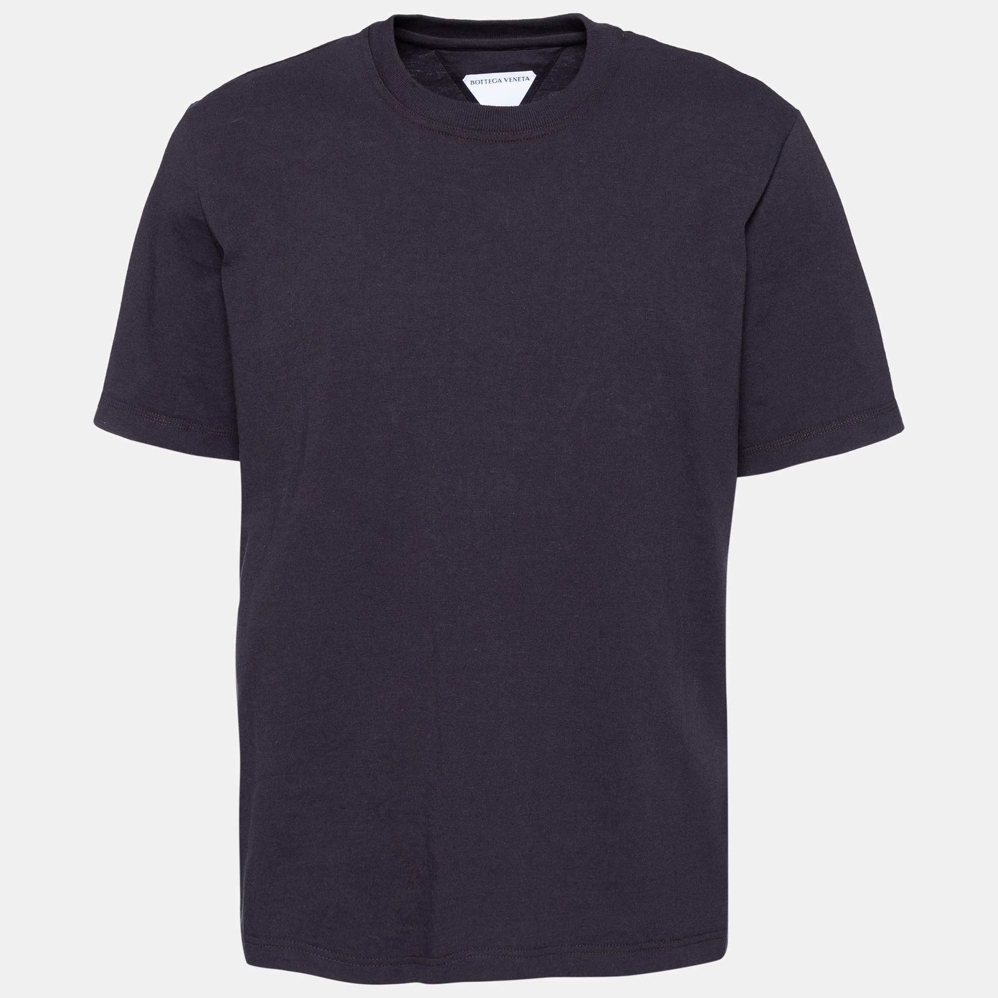 Bottega Veneta Black Jersey Logo Embroidered Crewneck T-Shirt XL ...