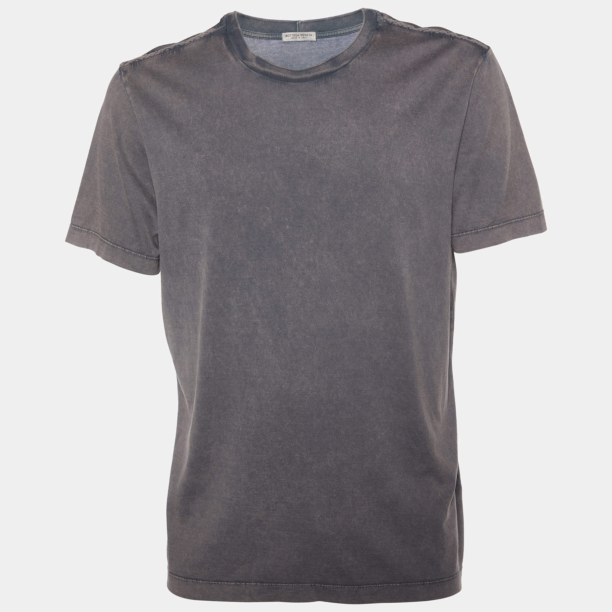 Pre Owned Bottega Veneta Grey Faded Cotton Knit Crewneck T-Shirt XL
